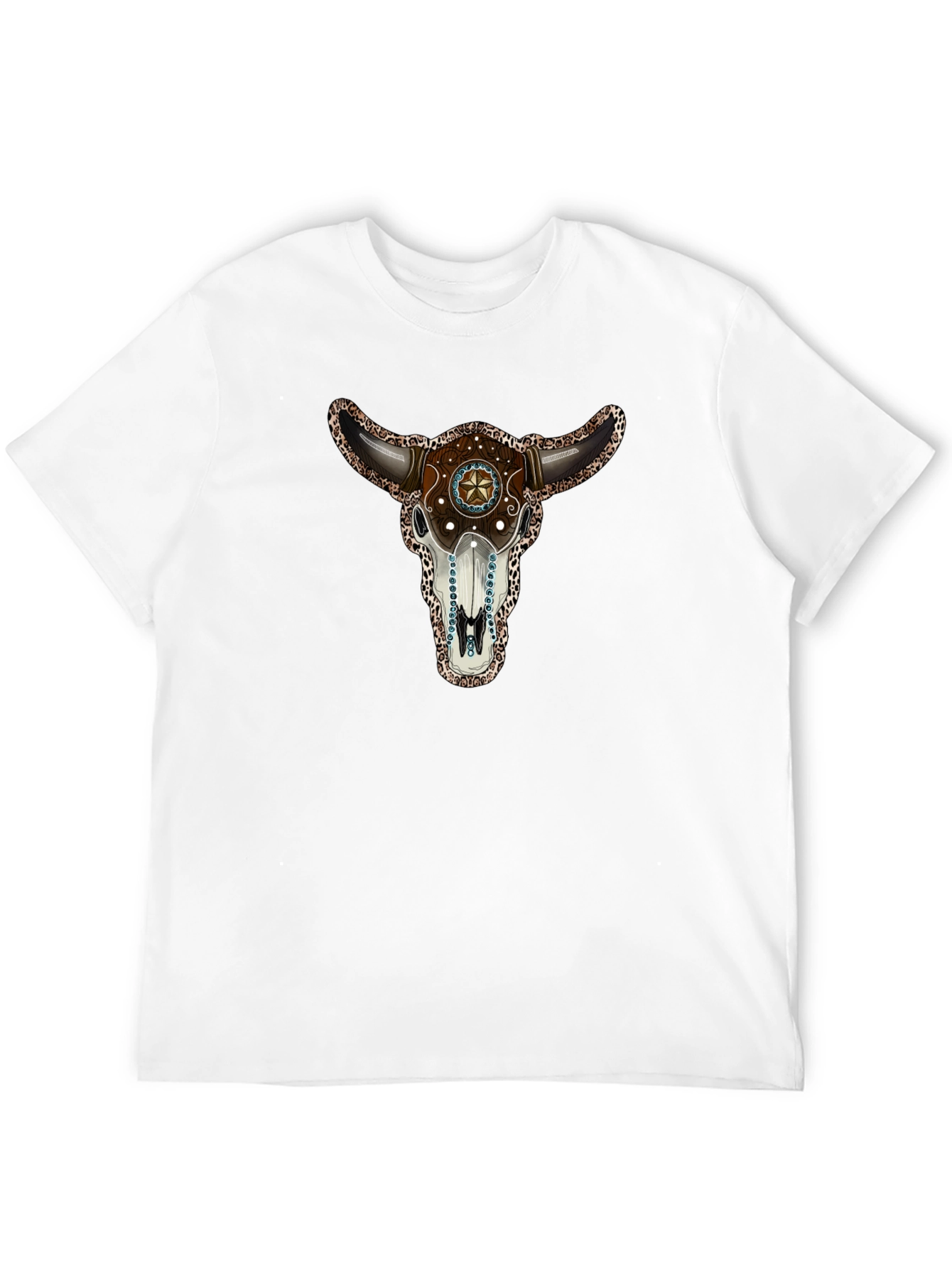 Bull Skull Graphic T-Shirt - Western Style