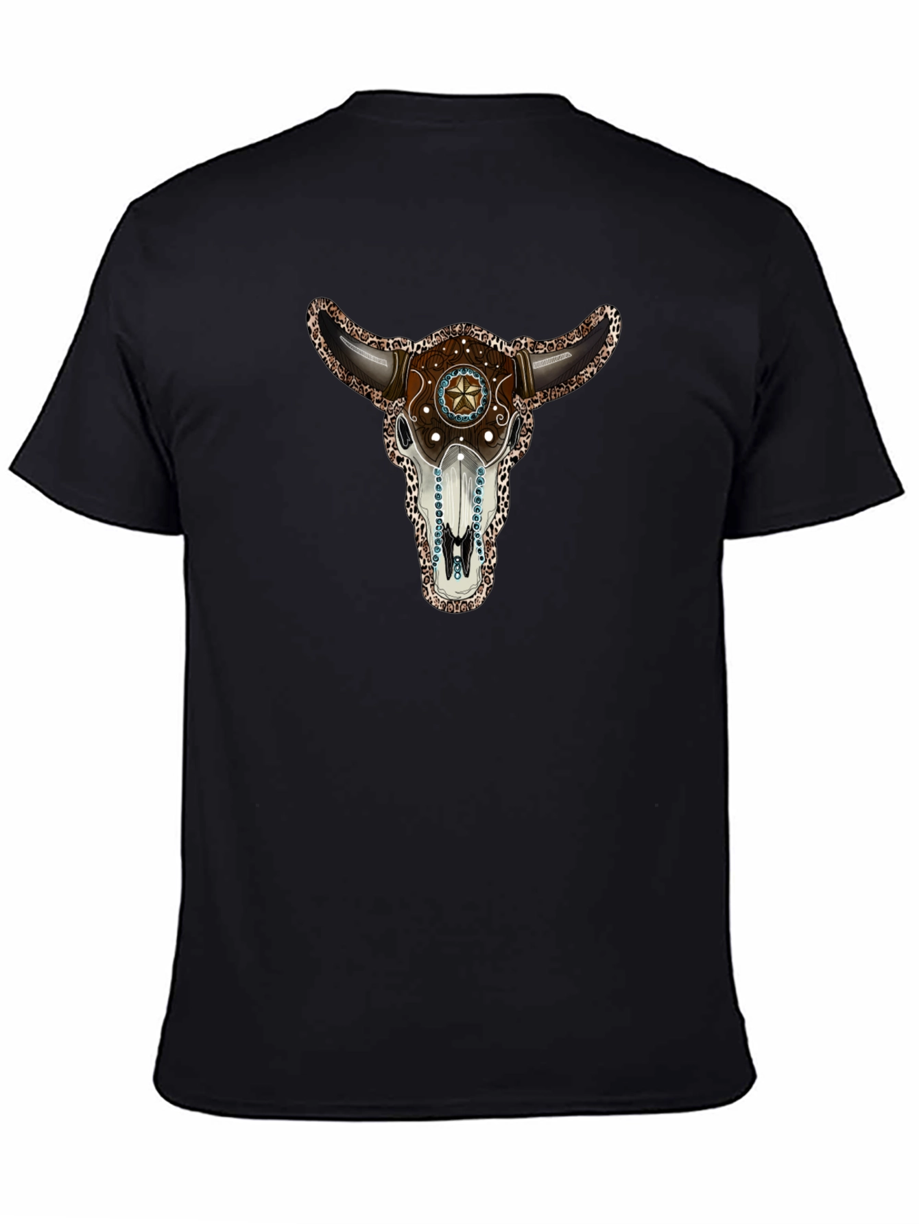 Bull Skull Graphic T-Shirt - Western Style