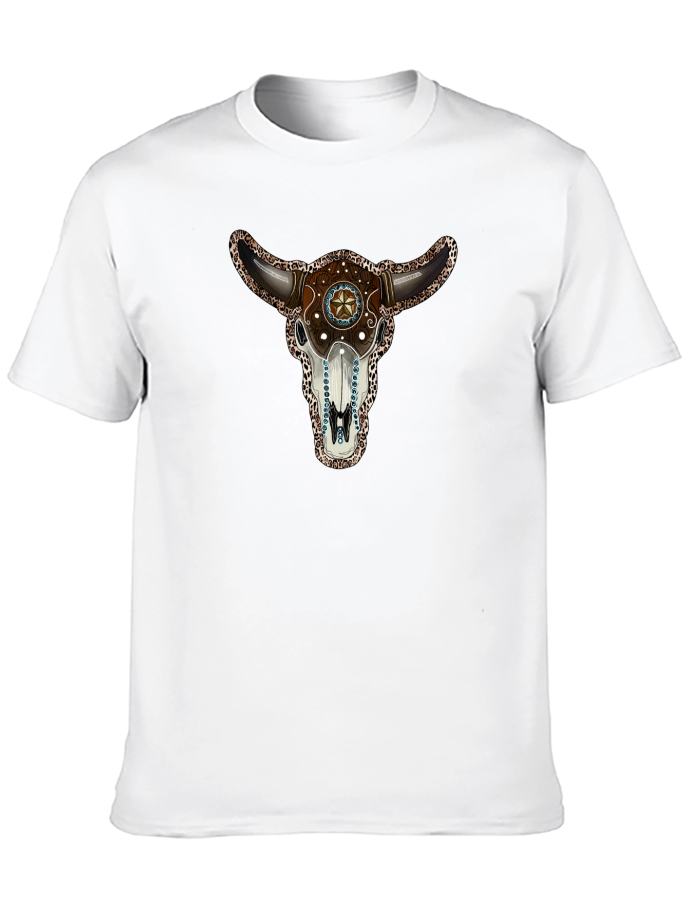 Bull Skull Graphic T-Shirt - Western Style