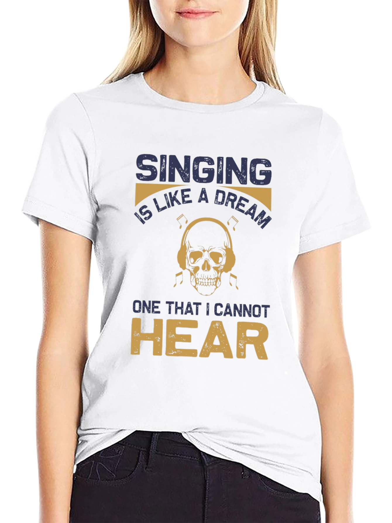 Singing Dream Skull T-Shirt - Hear No Music