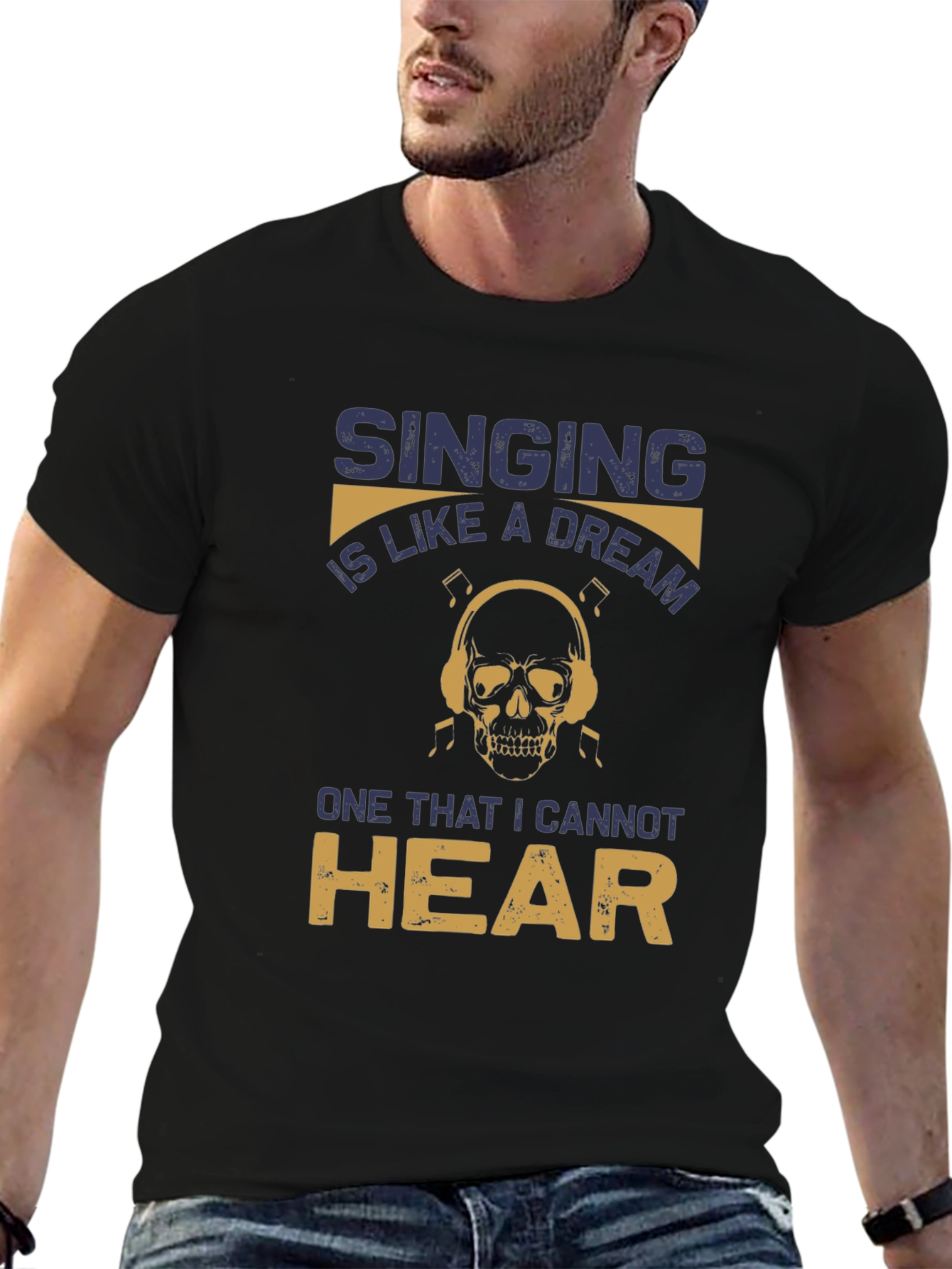 Singing Dream Skull T-Shirt - Hear No Music