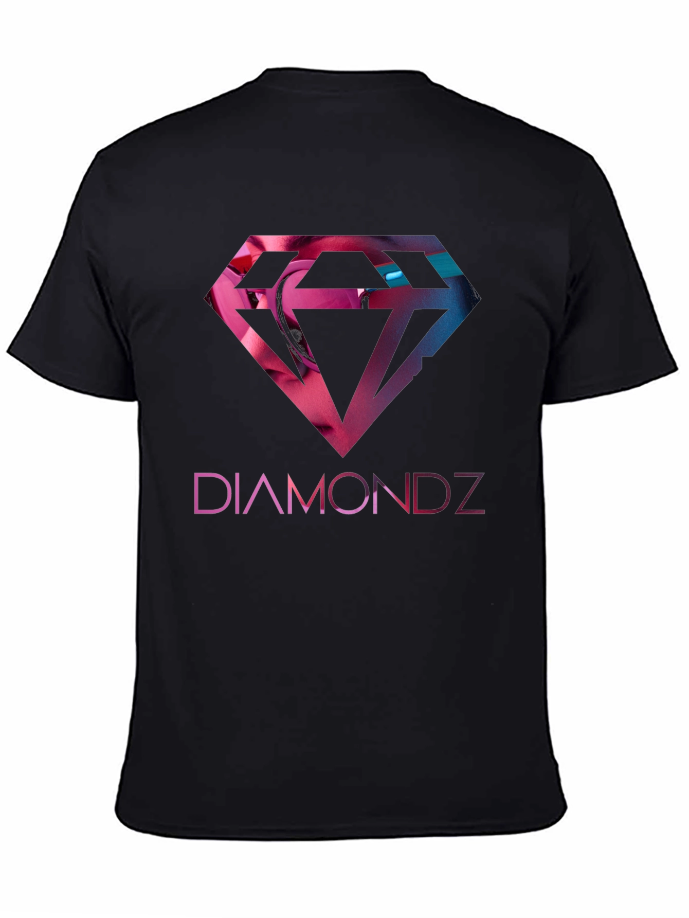 Diamondz Graphic Print Black T-Shirt