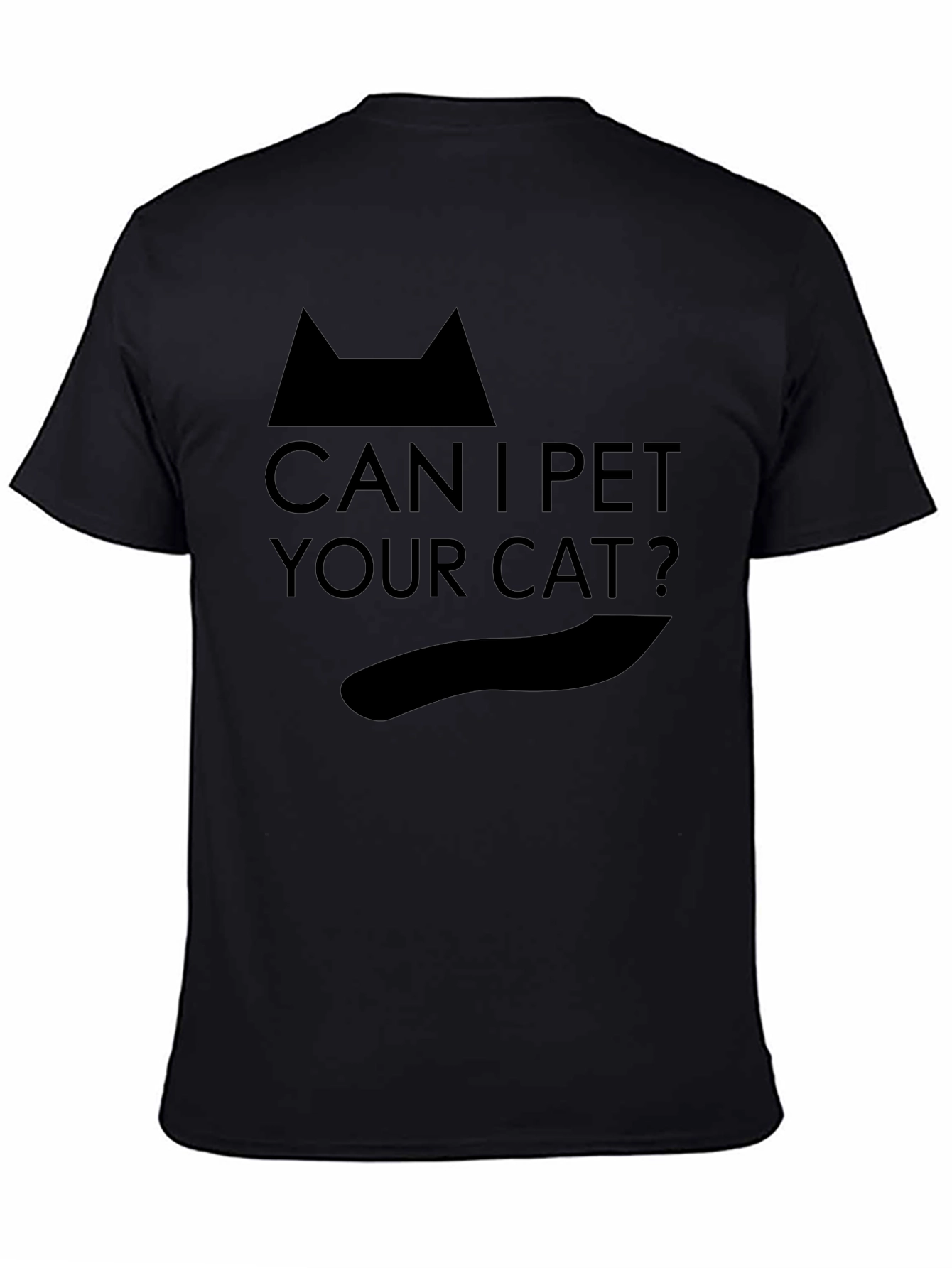 Can I Pet Your Cat? Graphic Tee - Black