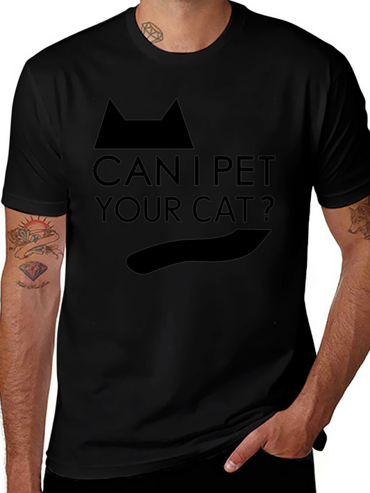 Can I Pet Your Cat? Graphic Tee - Black