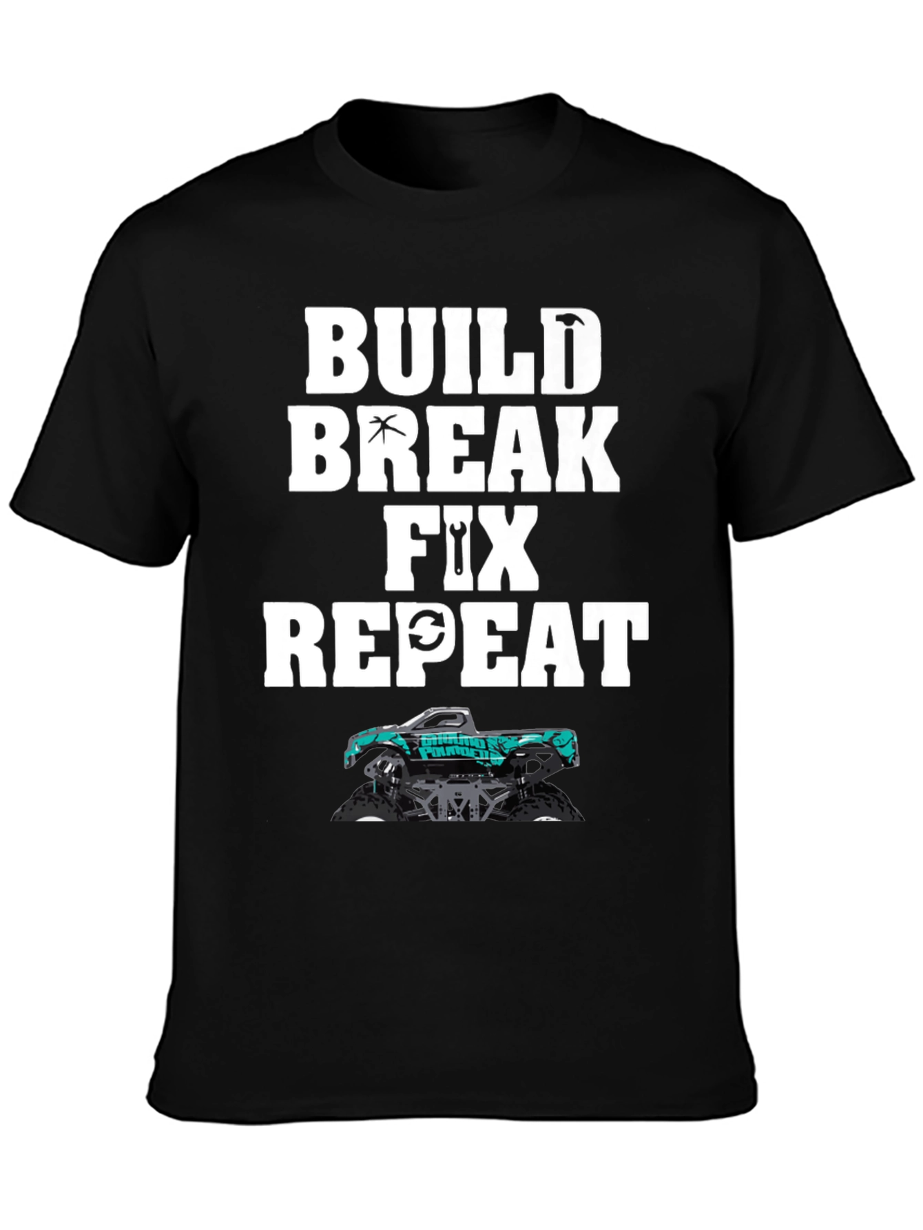 Build Break Fix Repeat RC Truck Graphic Tee