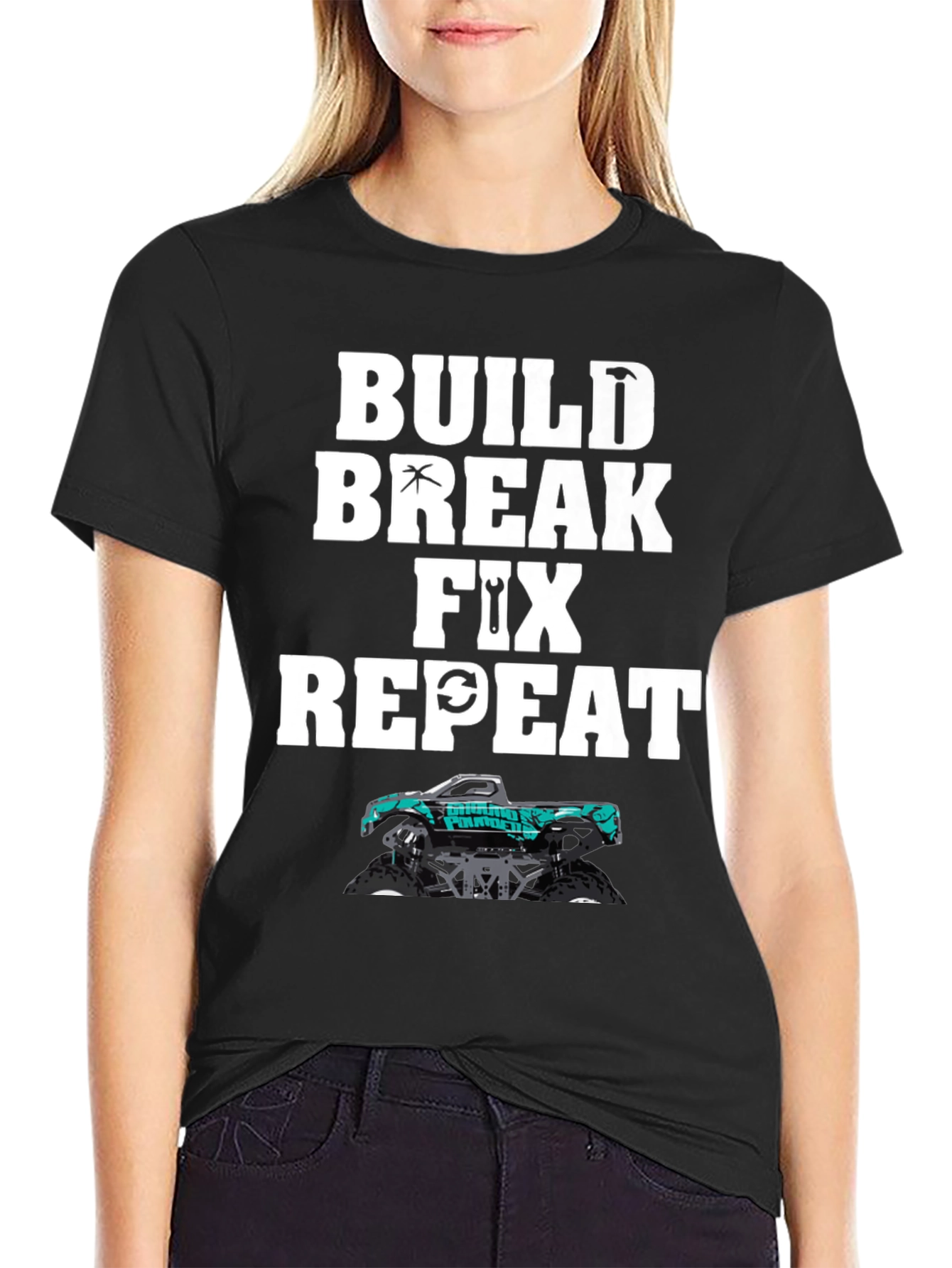 Build Break Fix Repeat RC Truck Graphic Tee