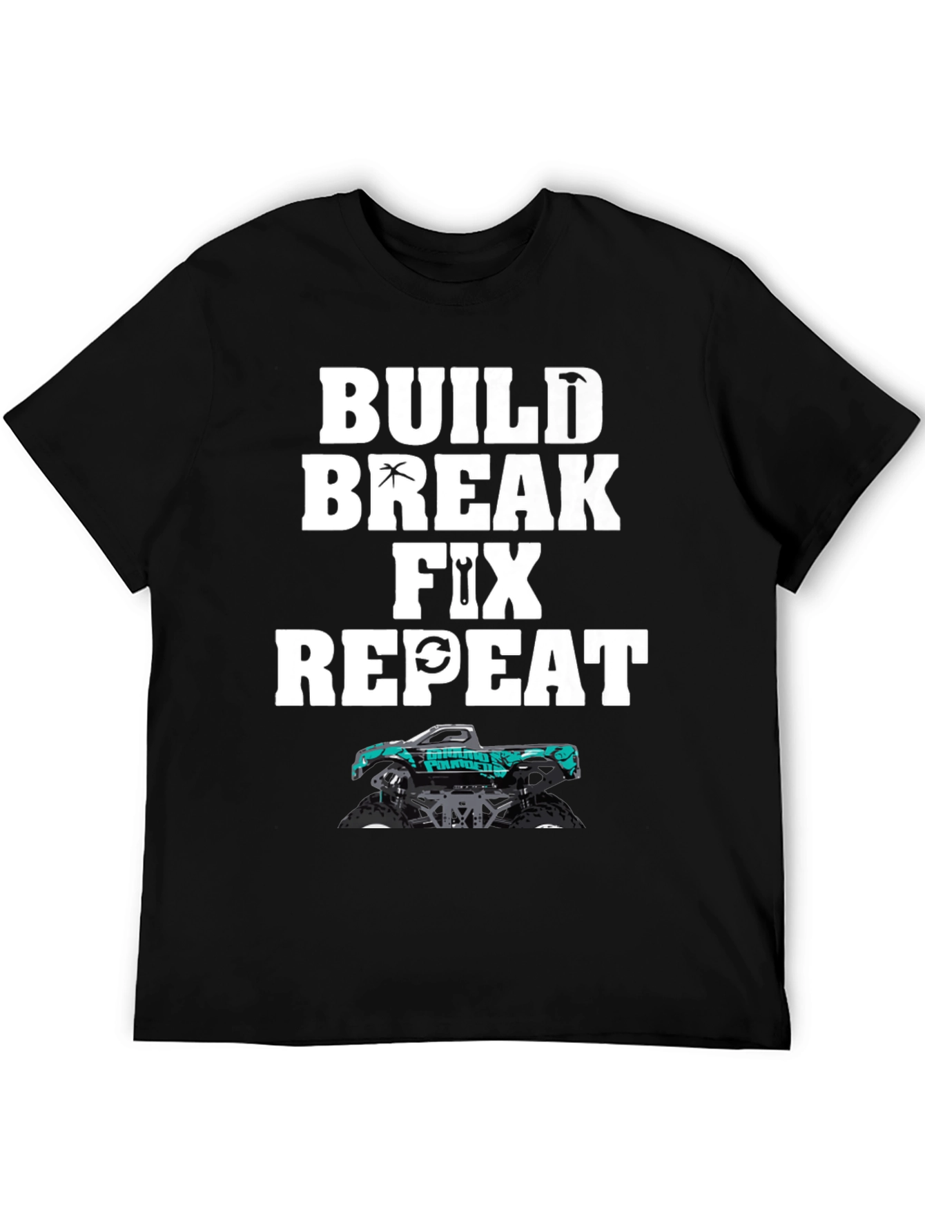Build Break Fix Repeat RC Truck Graphic Tee