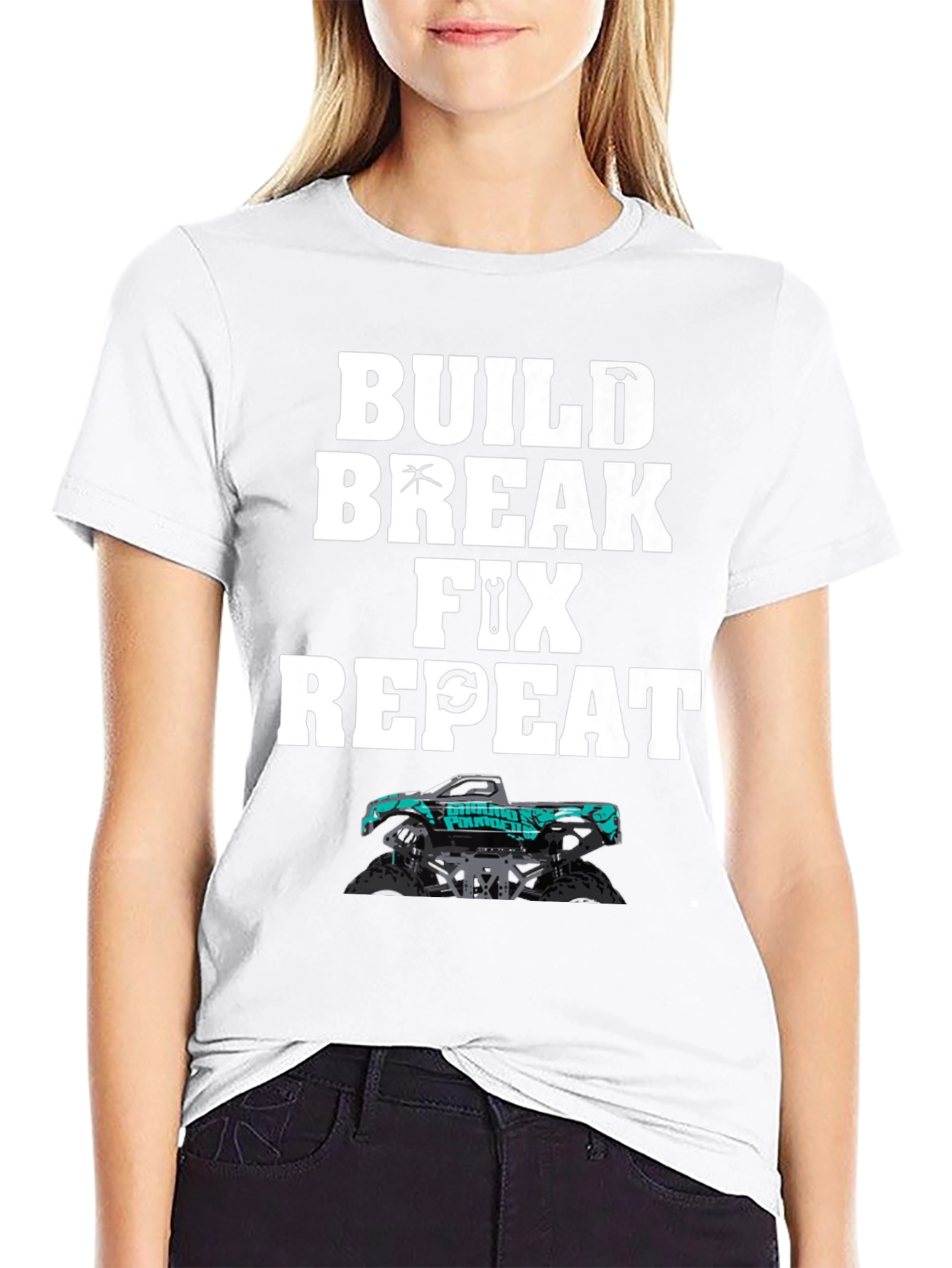 Build Break Fix Repeat RC Truck Graphic Tee