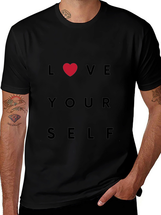Love Yourself Graphic Tee - Black Cotton T-Shirt