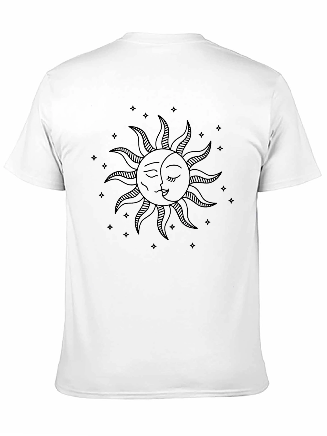 Celestial Sun & Moon Graphic Tee - Black