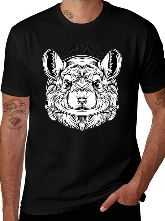 Chinchilla Graphic Tee - Black Cotton Comfort