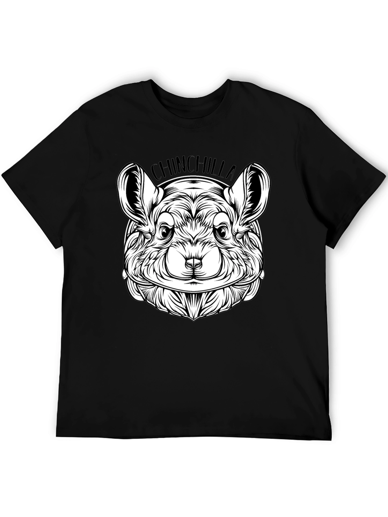 Chinchilla Graphic Tee - Black Cotton Comfort