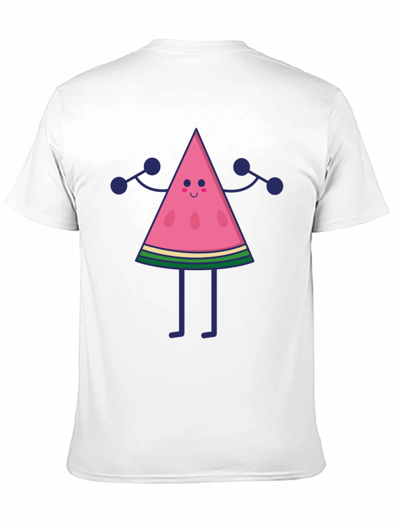 Funny Watermelon Character Black T-Shirt
