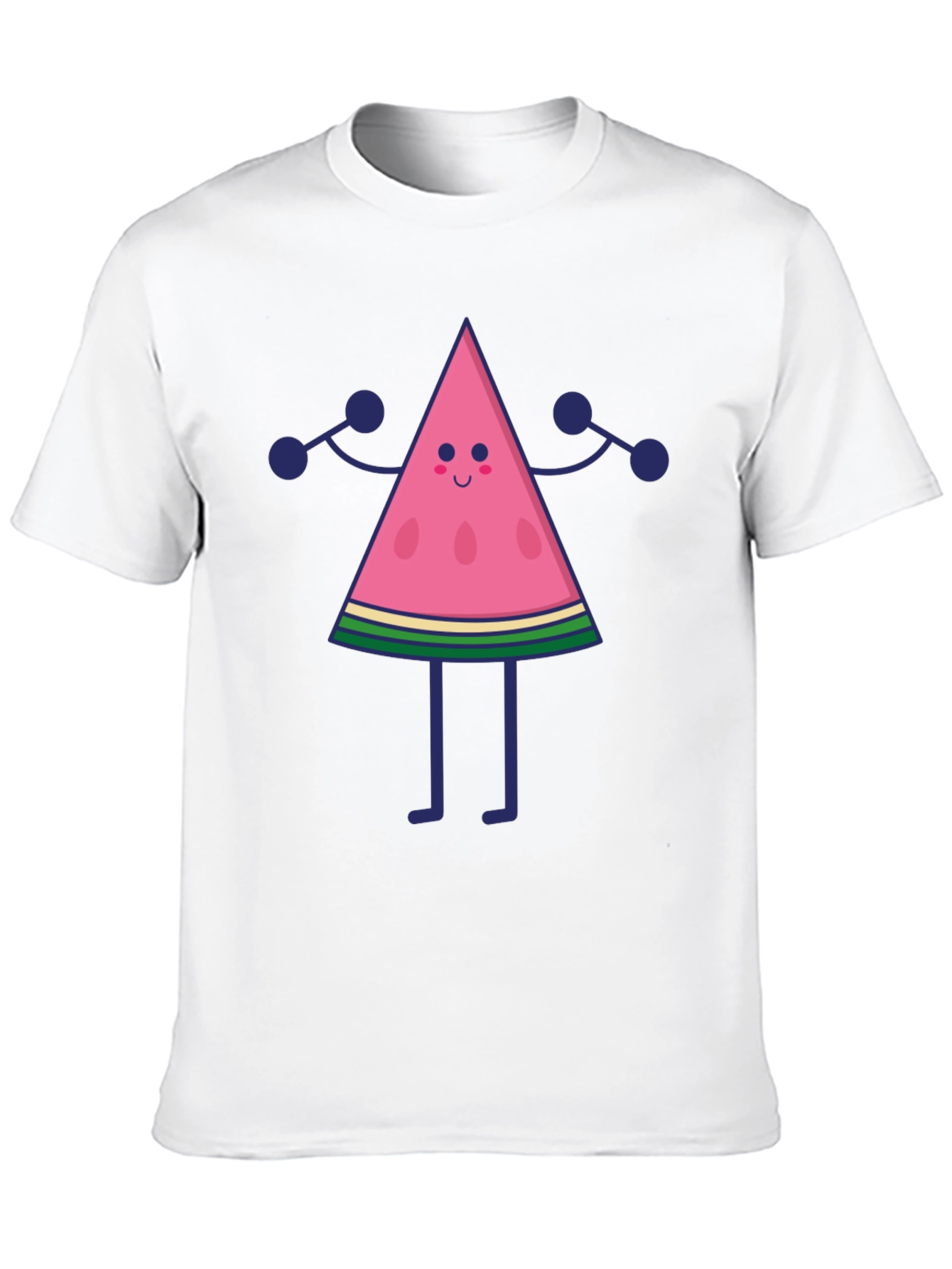 Funny Watermelon Character Black T-Shirt