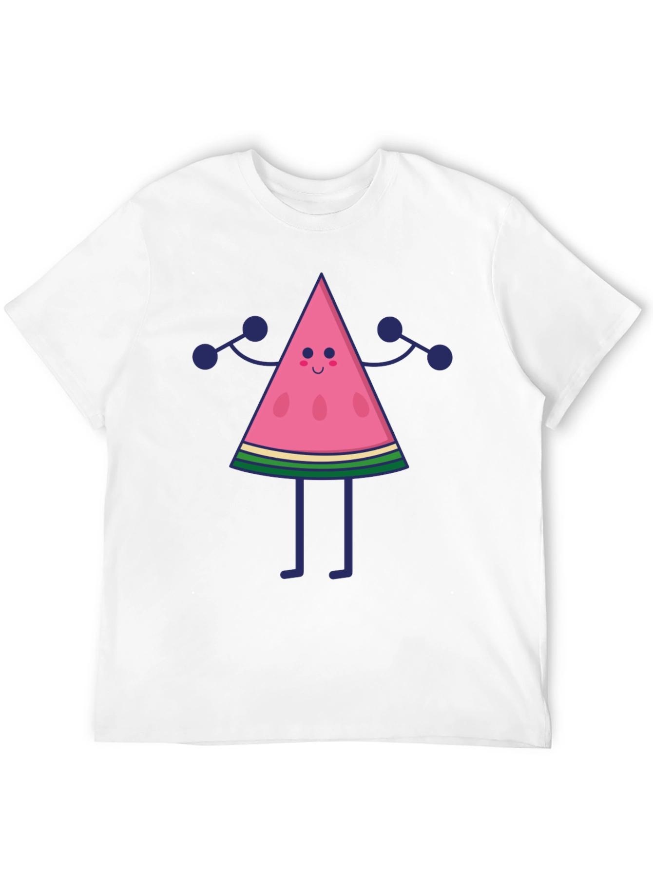 Funny Watermelon Character Black T-Shirt