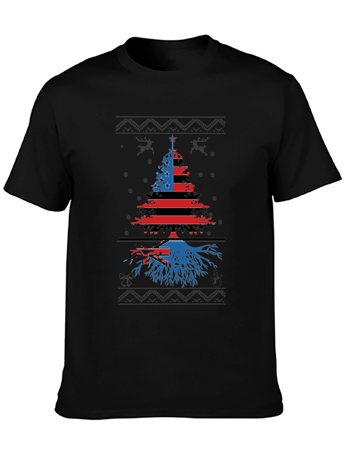 Patriotic Christmas Tree T-Shirt - Festive Holiday Apparel