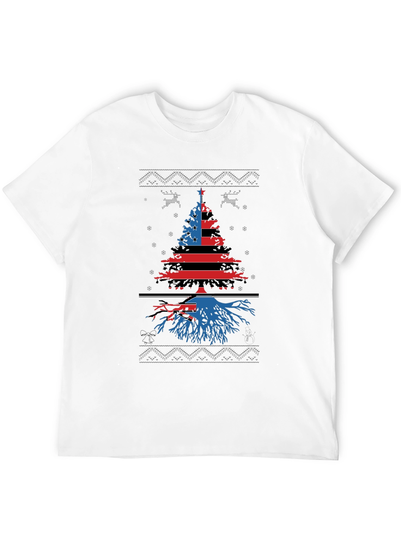 Patriotic Christmas Tree T-Shirt - Festive Holiday Apparel