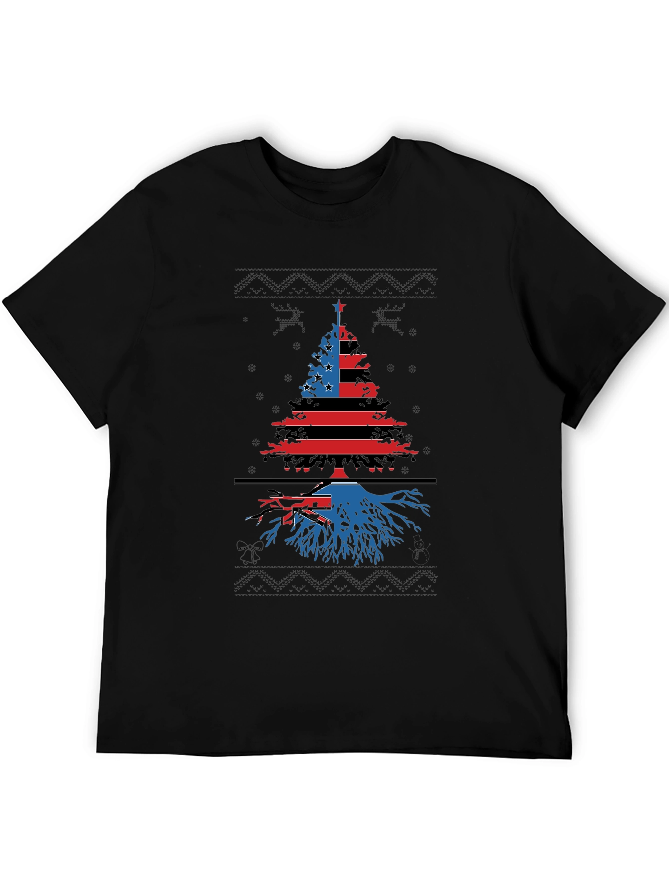 Patriotic Christmas Tree T-Shirt - Festive Holiday Apparel