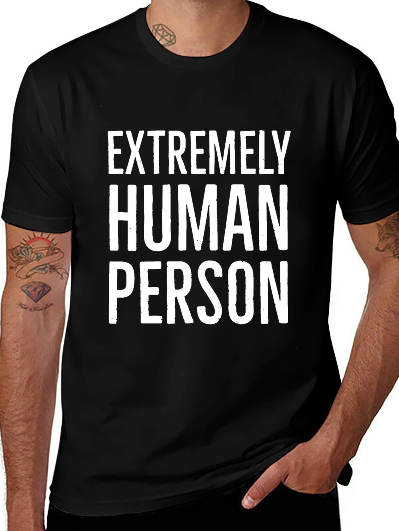 Extremely Human Person Graphic Tee - Black