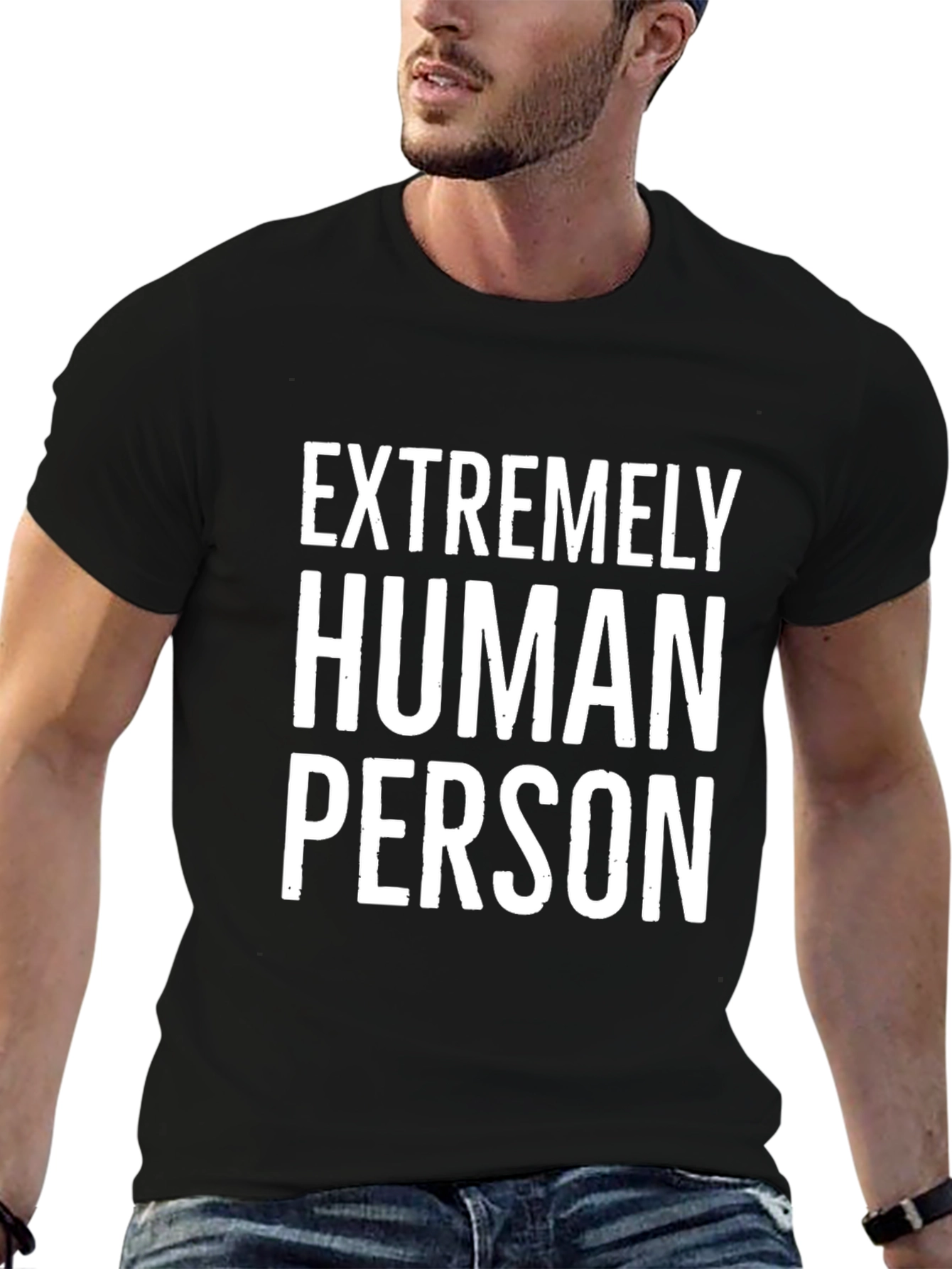 Extremely Human Person Graphic Tee - Black