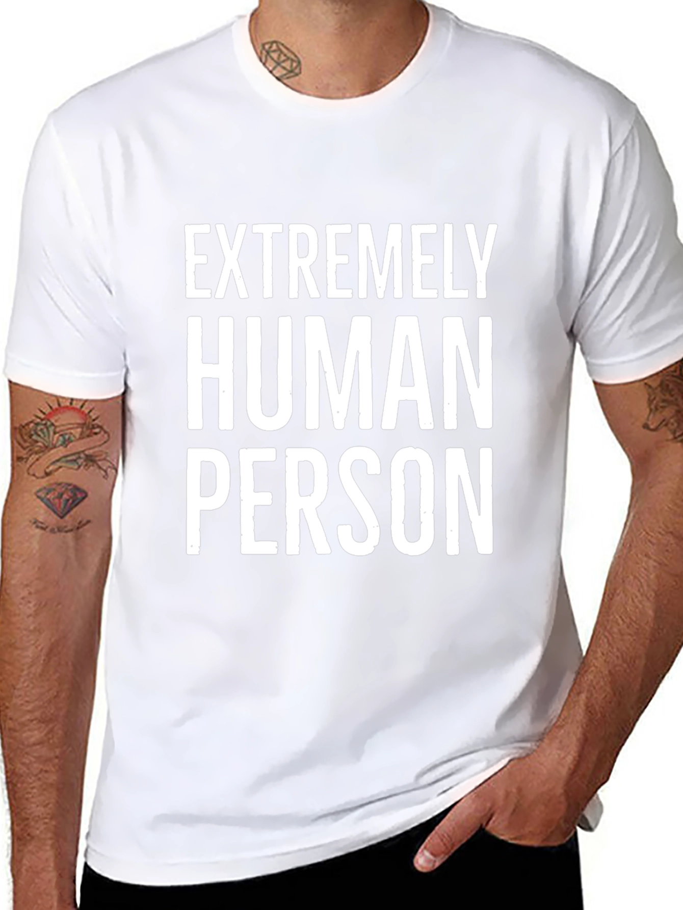 Extremely Human Person Graphic Tee - Black