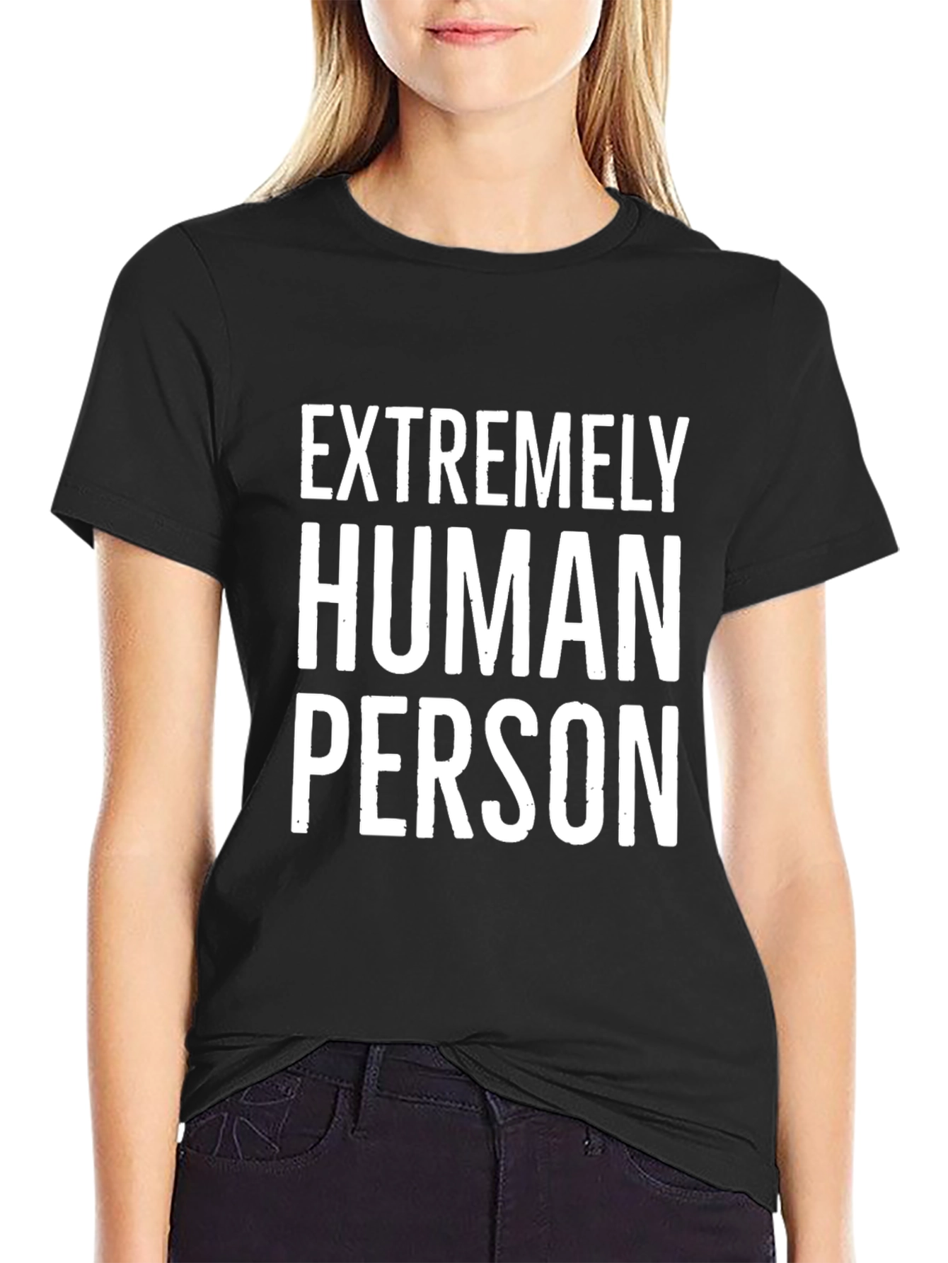 Extremely Human Person Graphic Tee - Black