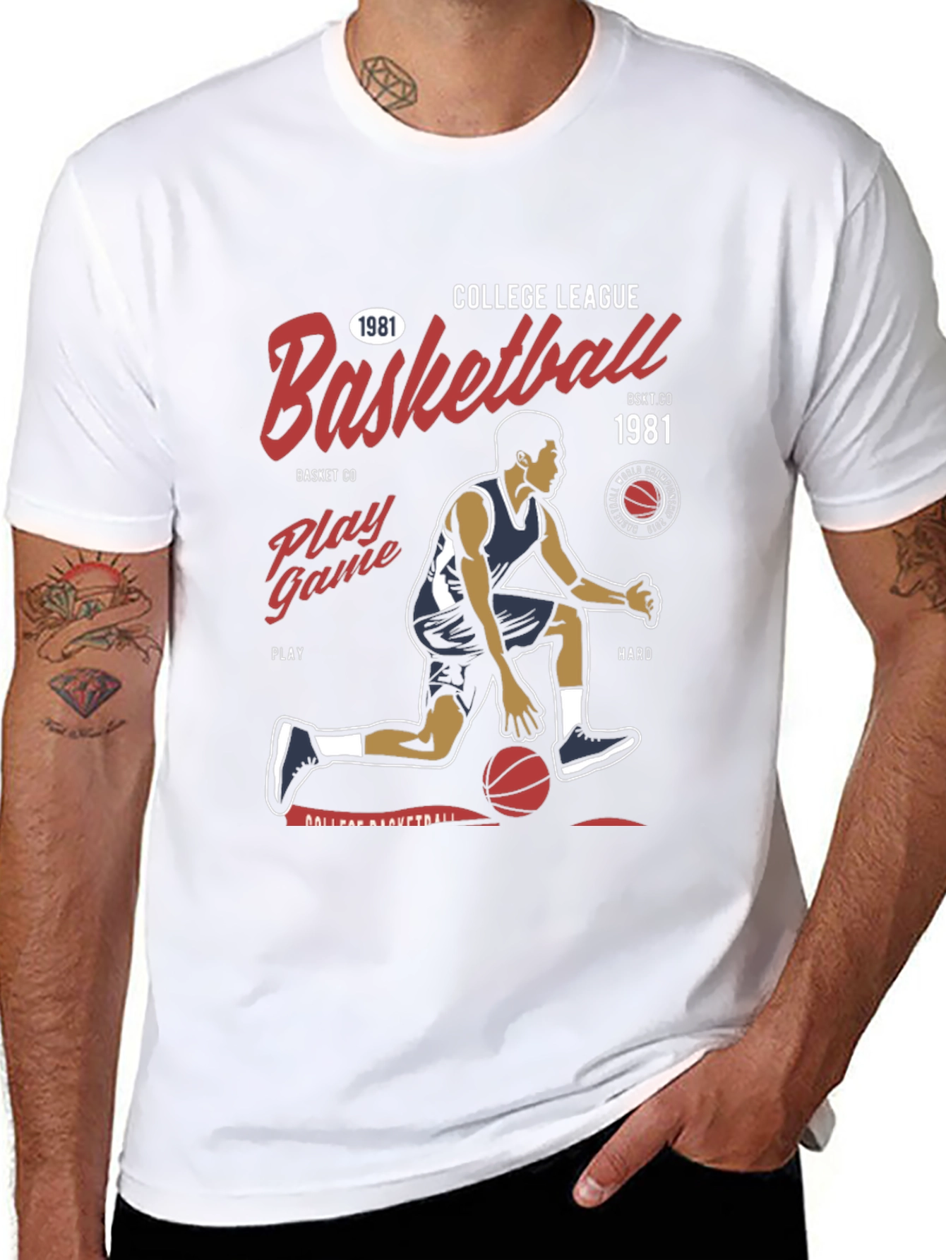 College League Basketball Graphic Tee