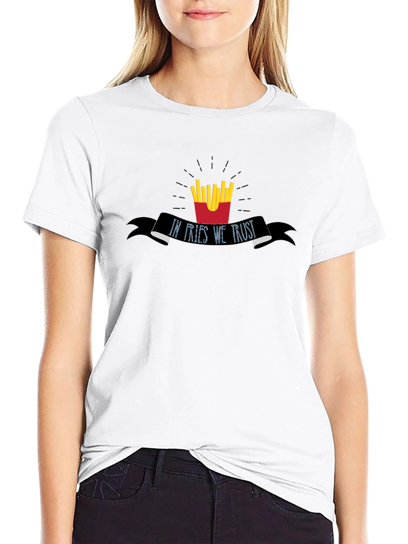 In Fries We Trust - Mens Black Graphic Tee