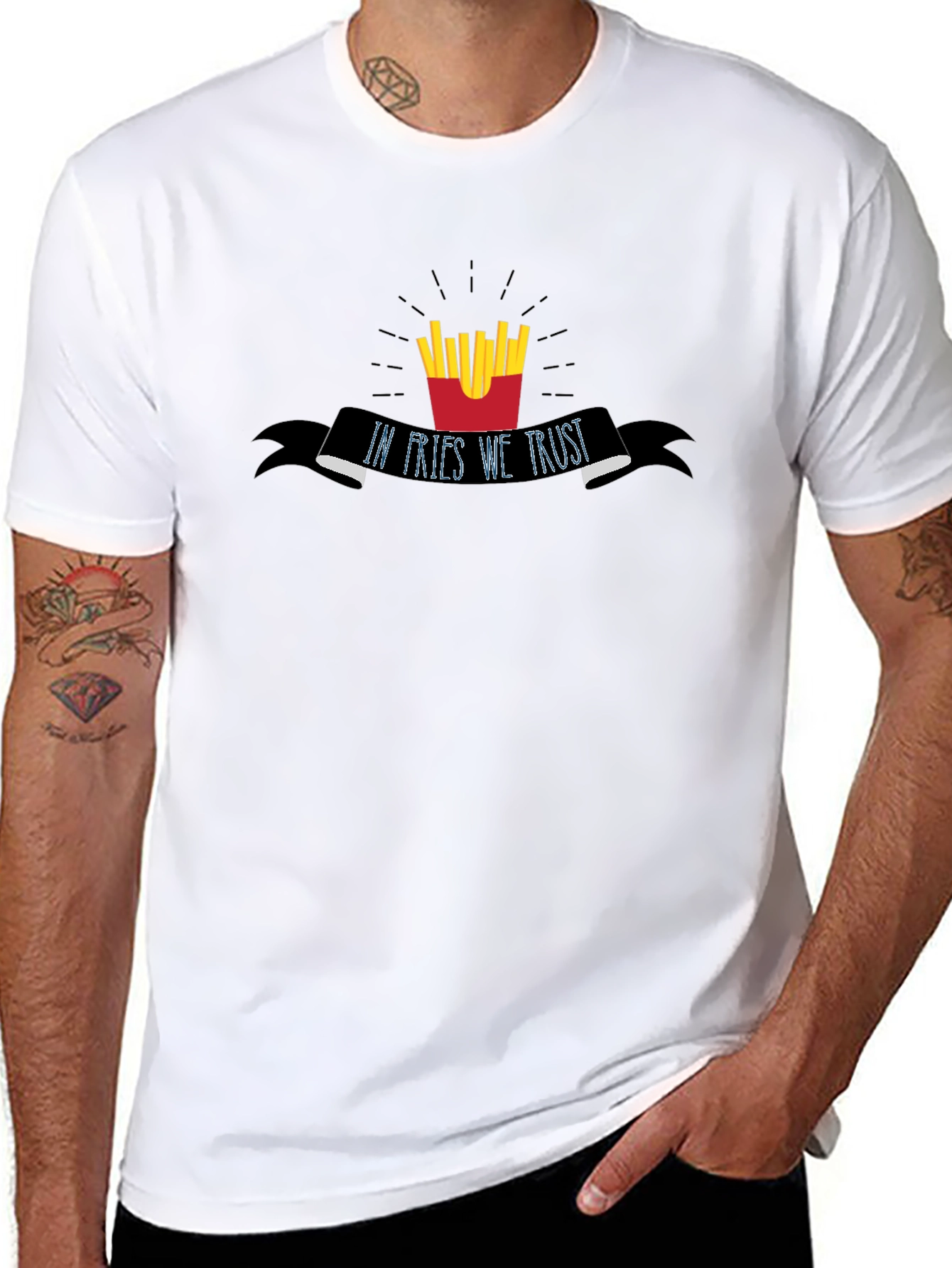 In Fries We Trust - Mens Black Graphic Tee