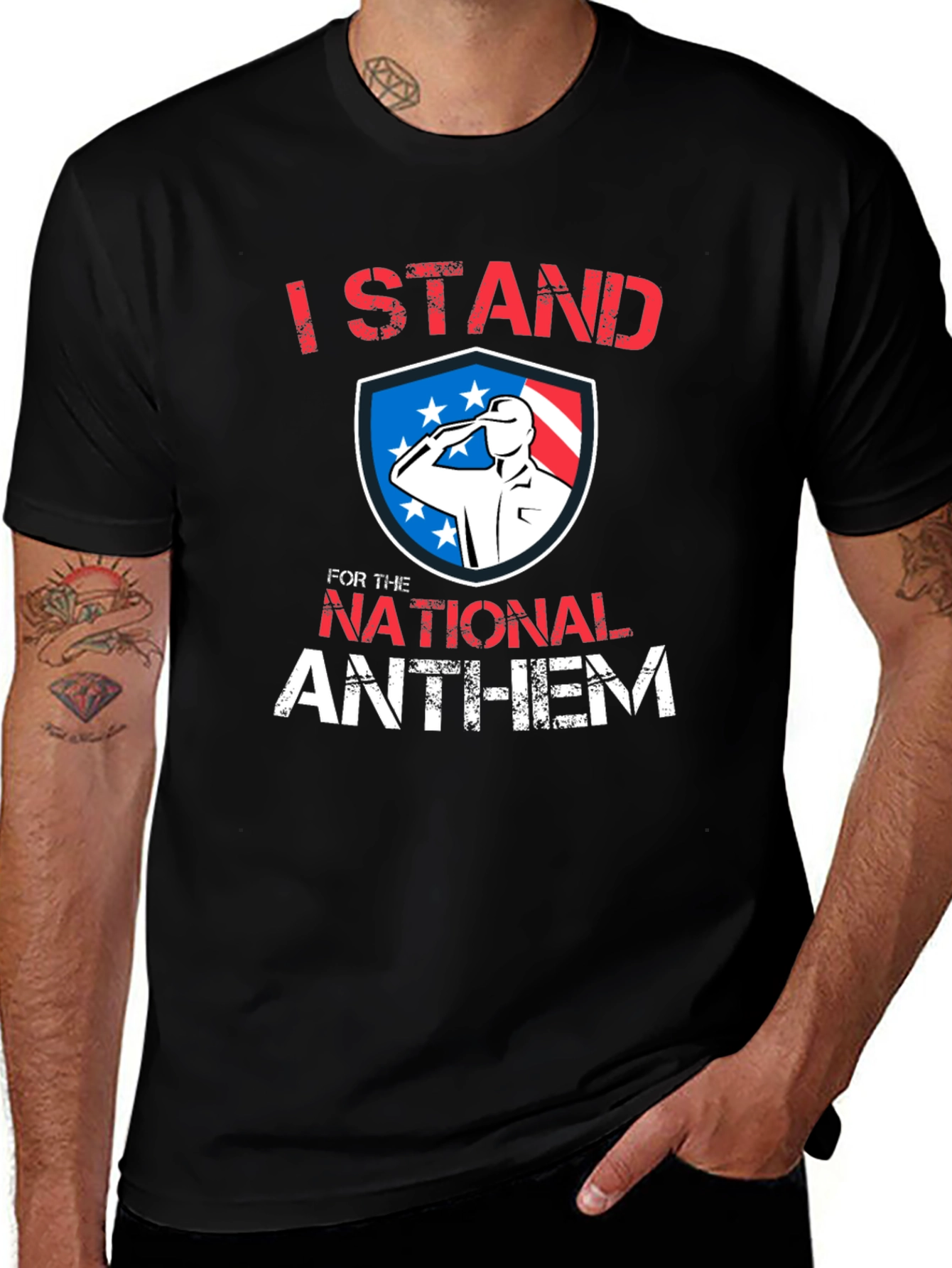I Stand for The National Anthem Patriotic T-Shirt