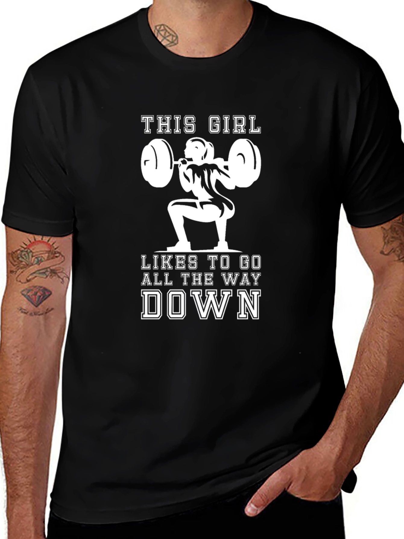 Weightlifting Girl Black Graphic Tee