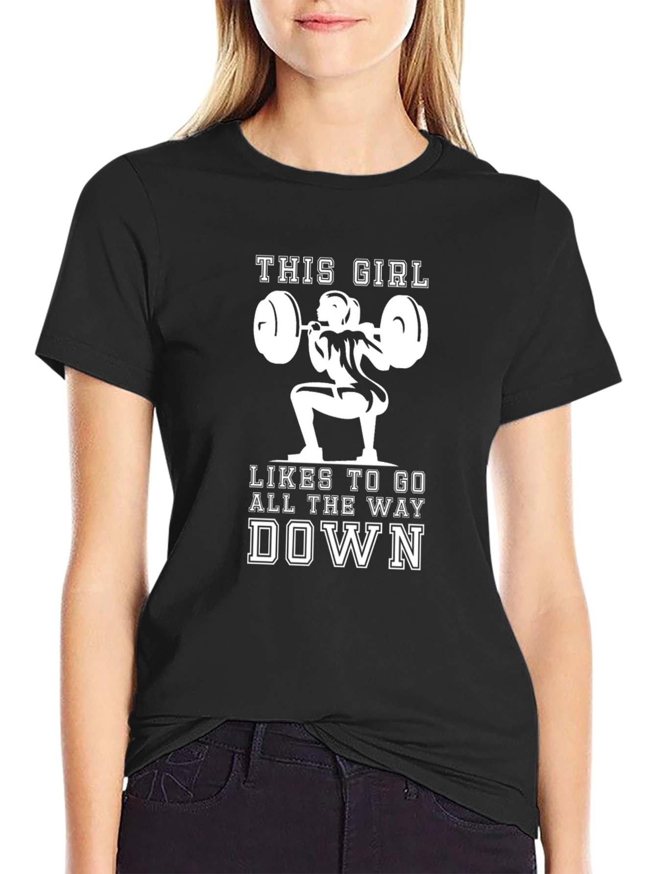 Weightlifting Girl Black Graphic Tee