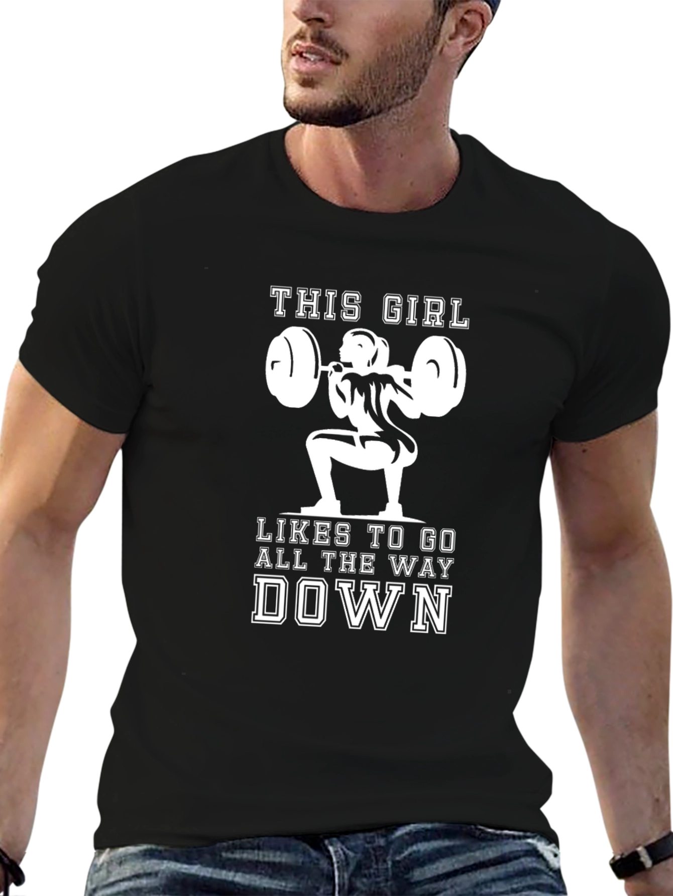 Weightlifting Girl Black Graphic Tee