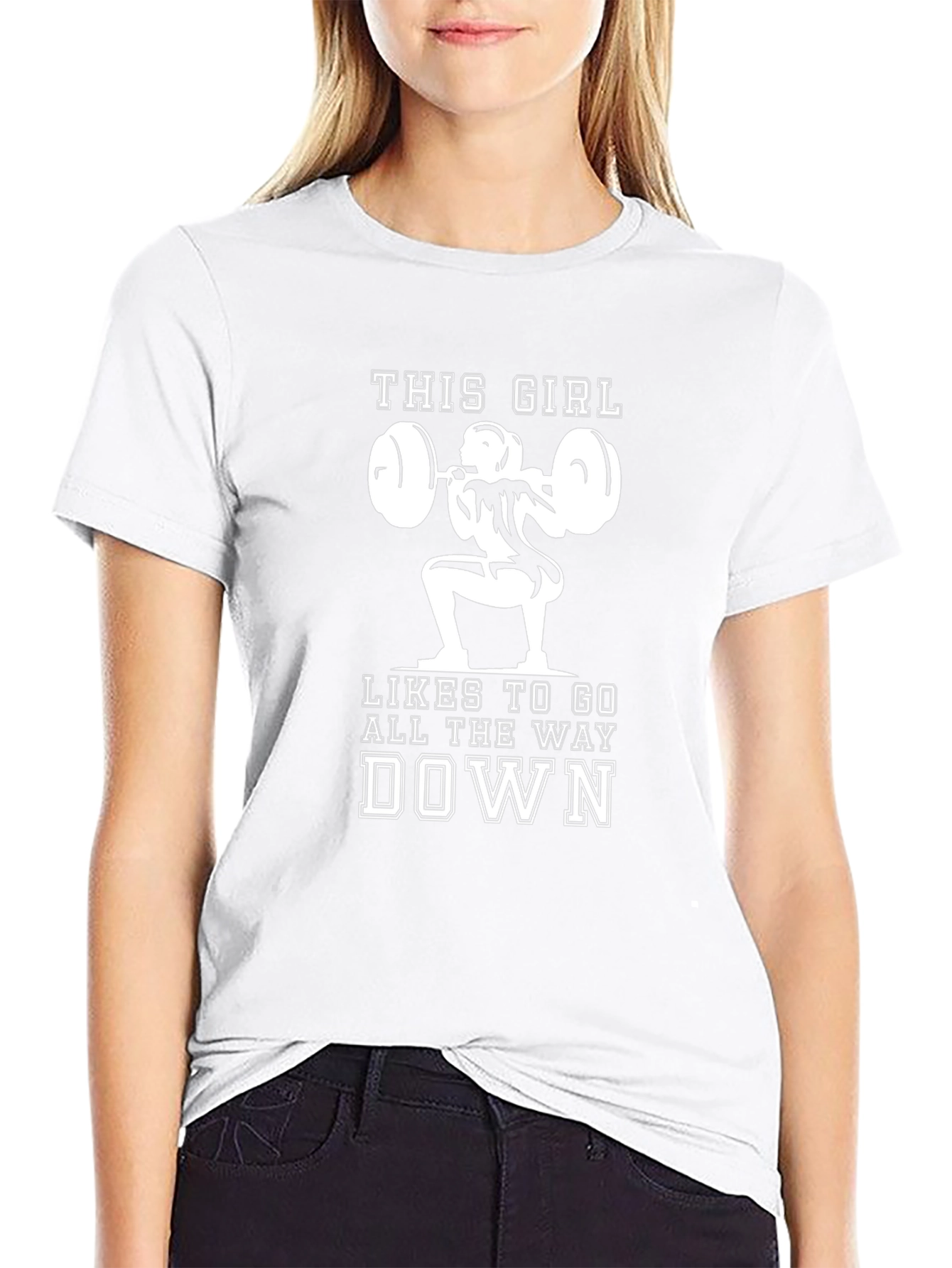 Weightlifting Girl Black Graphic Tee