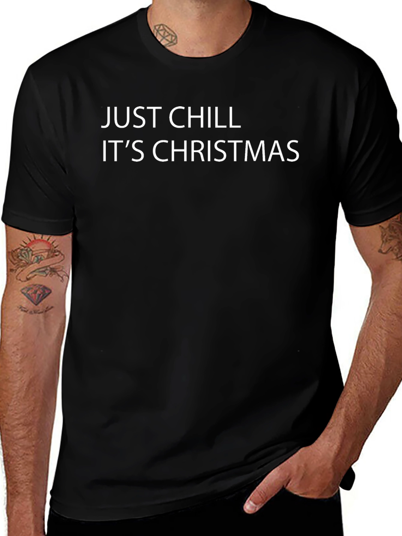 Just Chill Its Christmas Black T-Shirt