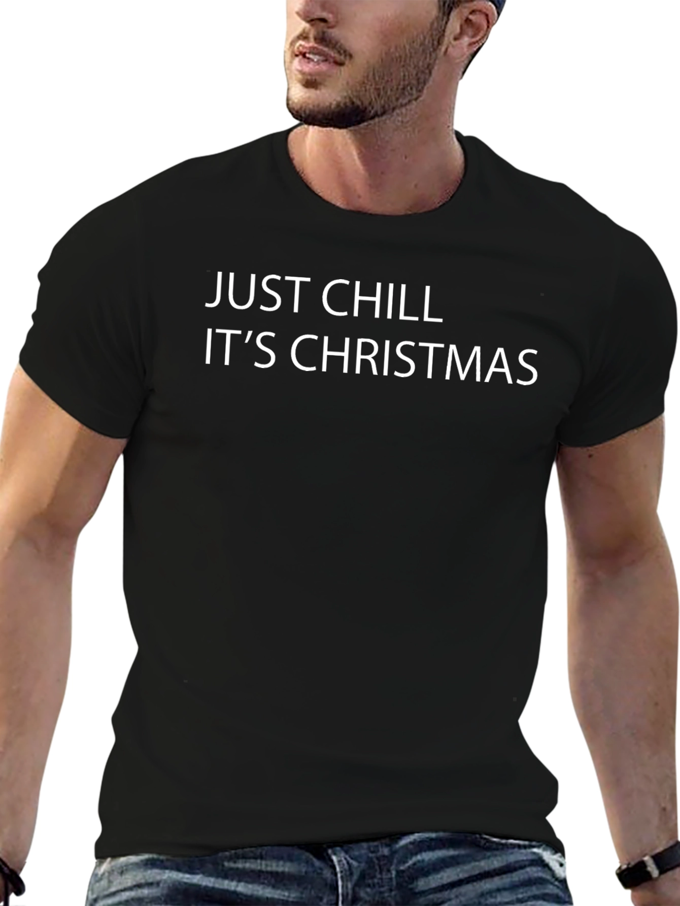 Just Chill Its Christmas Black T-Shirt