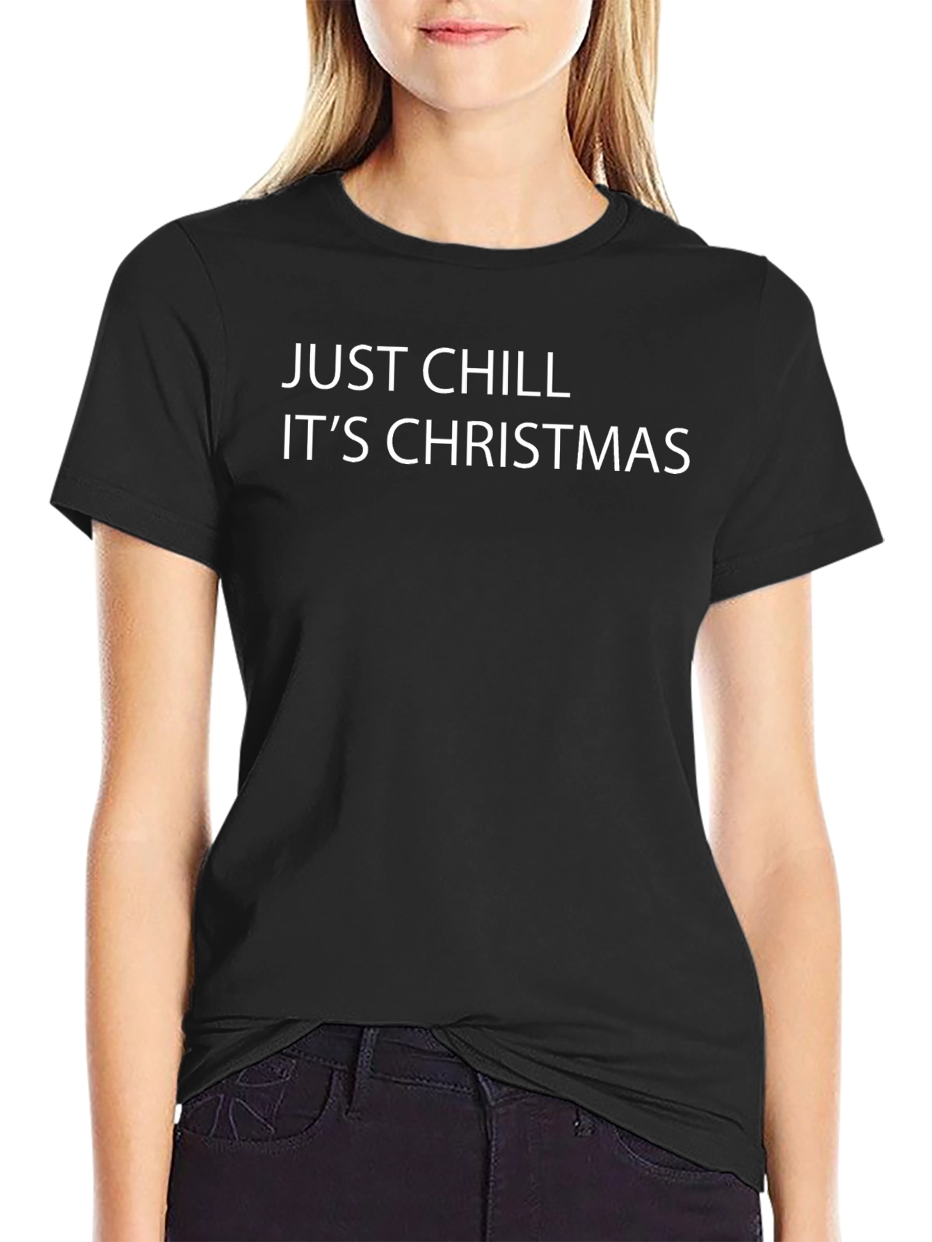 Just Chill Its Christmas Black T-Shirt