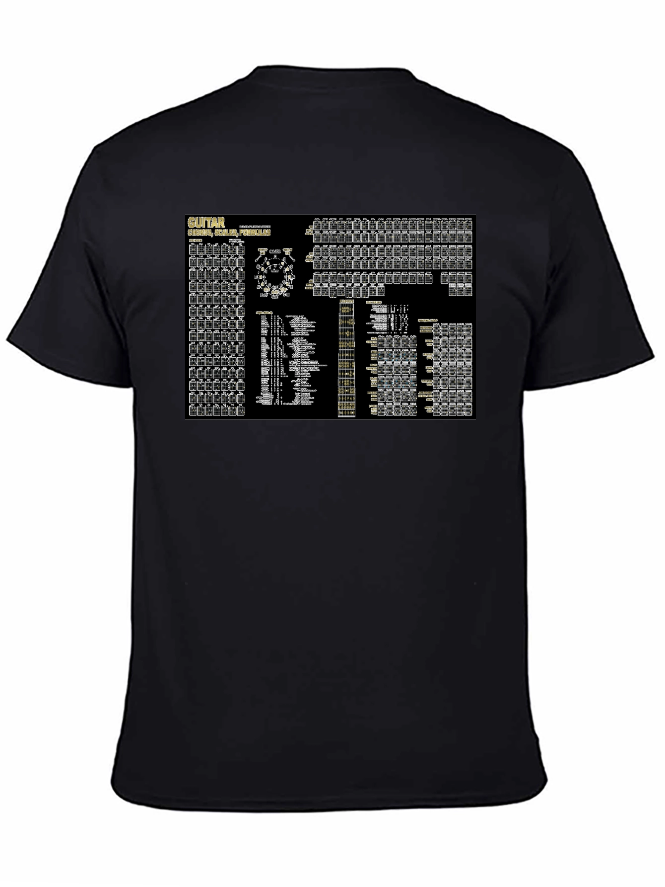 Guitar Chords Black T-Shirt - Music Lovers