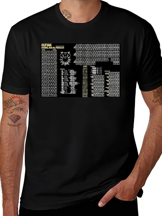 Guitar Chords Black T-Shirt - Music Lovers
