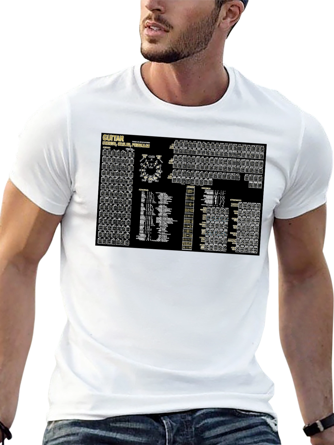 Guitar Chords Black T-Shirt - Music Lovers