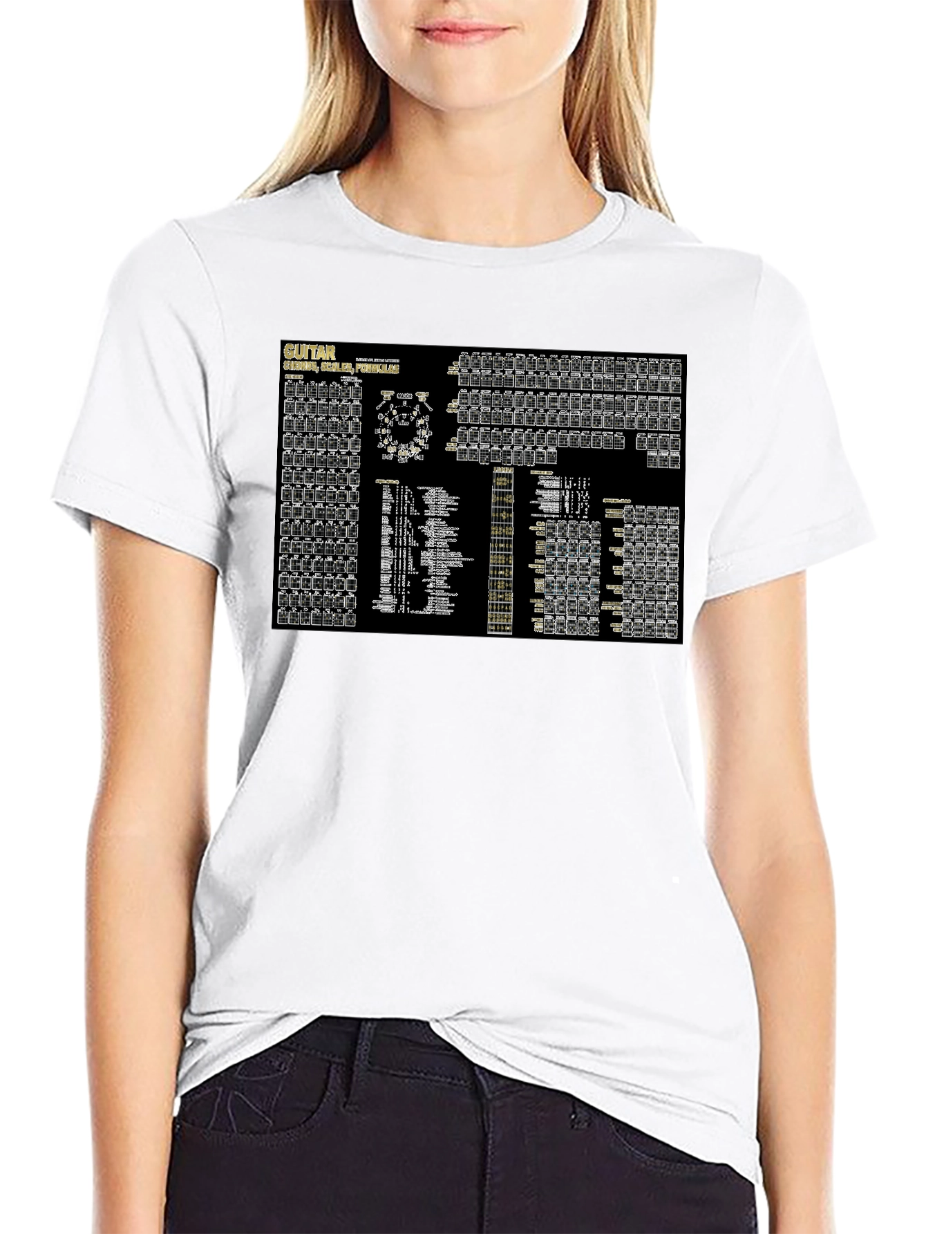 Guitar Chords Black T-Shirt - Music Lovers