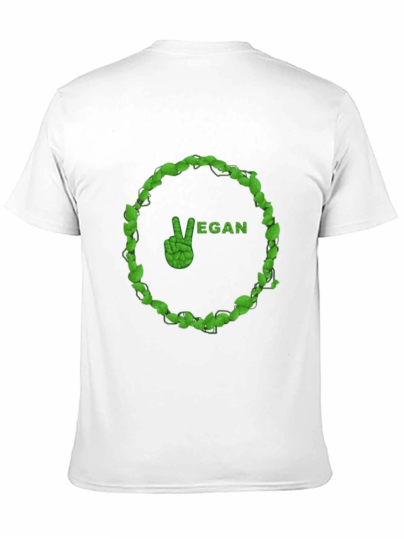 Vegan Peace Sign T-Shirt - Leaf Design