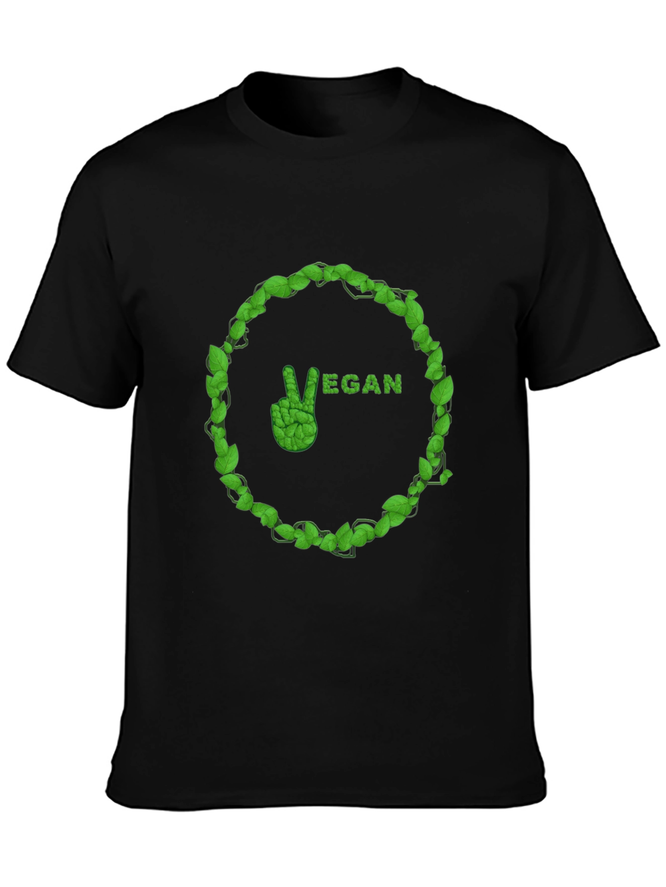 Vegan Peace Sign T-Shirt - Leaf Design