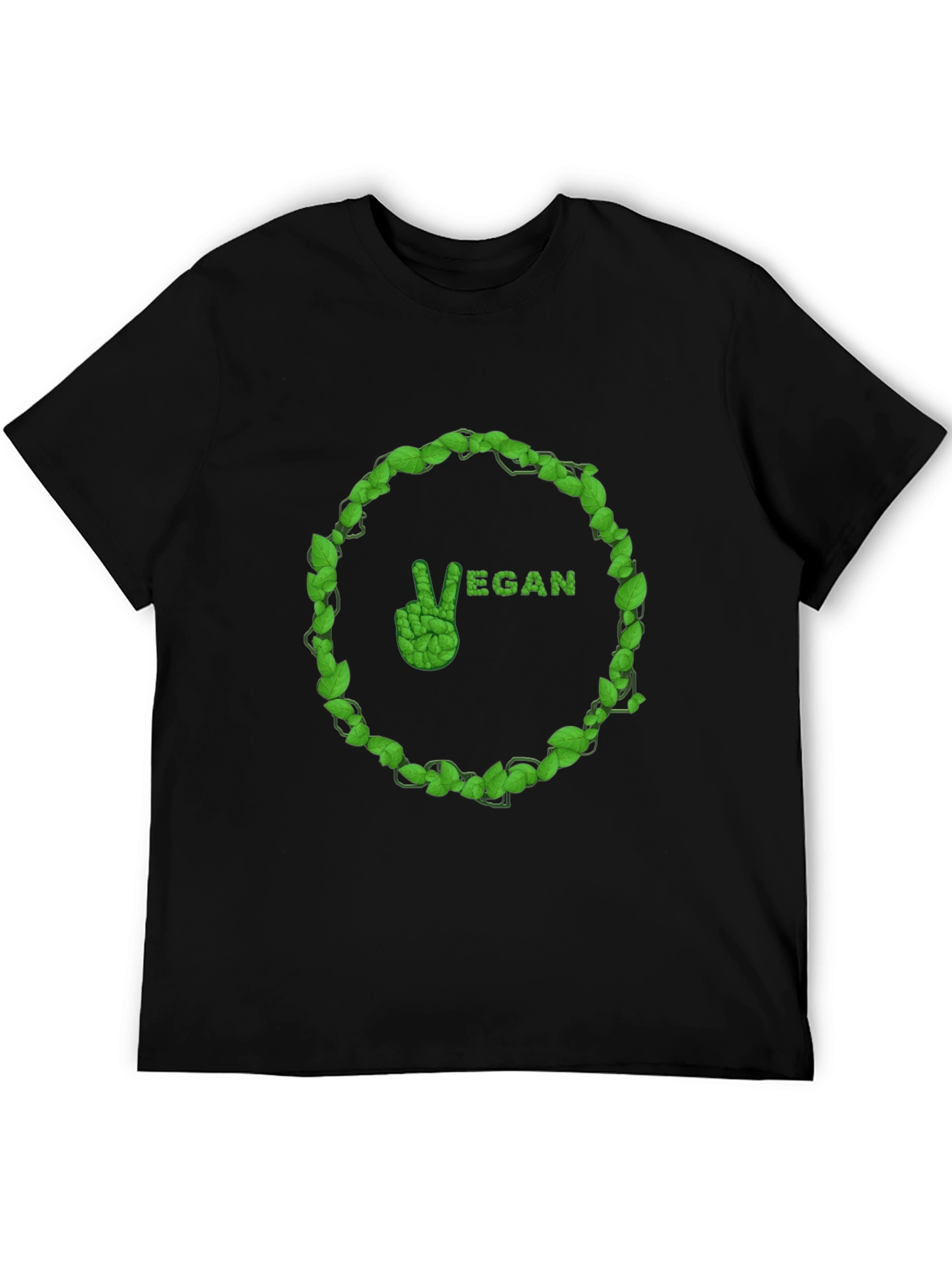 Vegan Peace Sign T-Shirt - Leaf Design