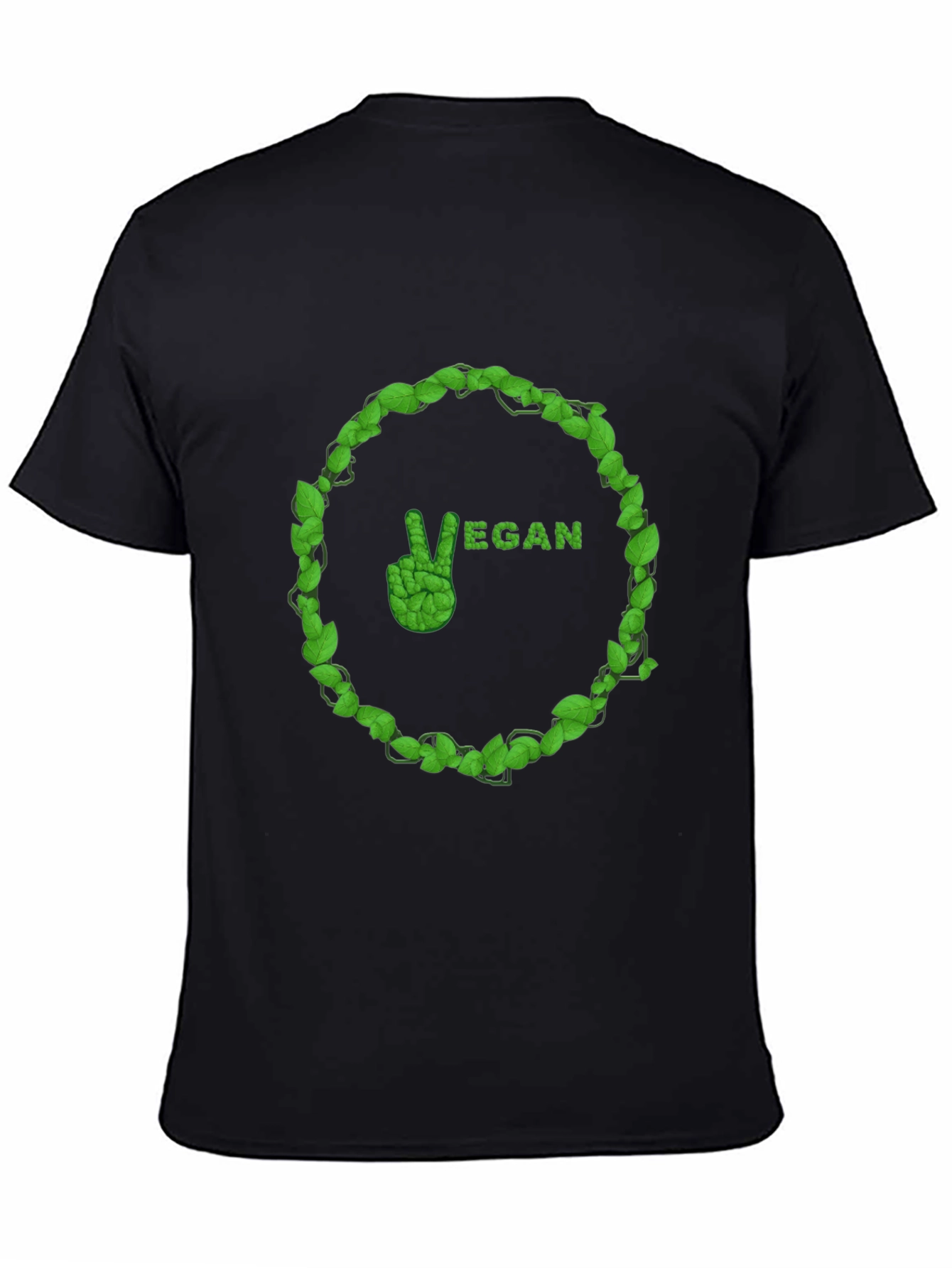 Vegan Peace Sign T-Shirt - Leaf Design