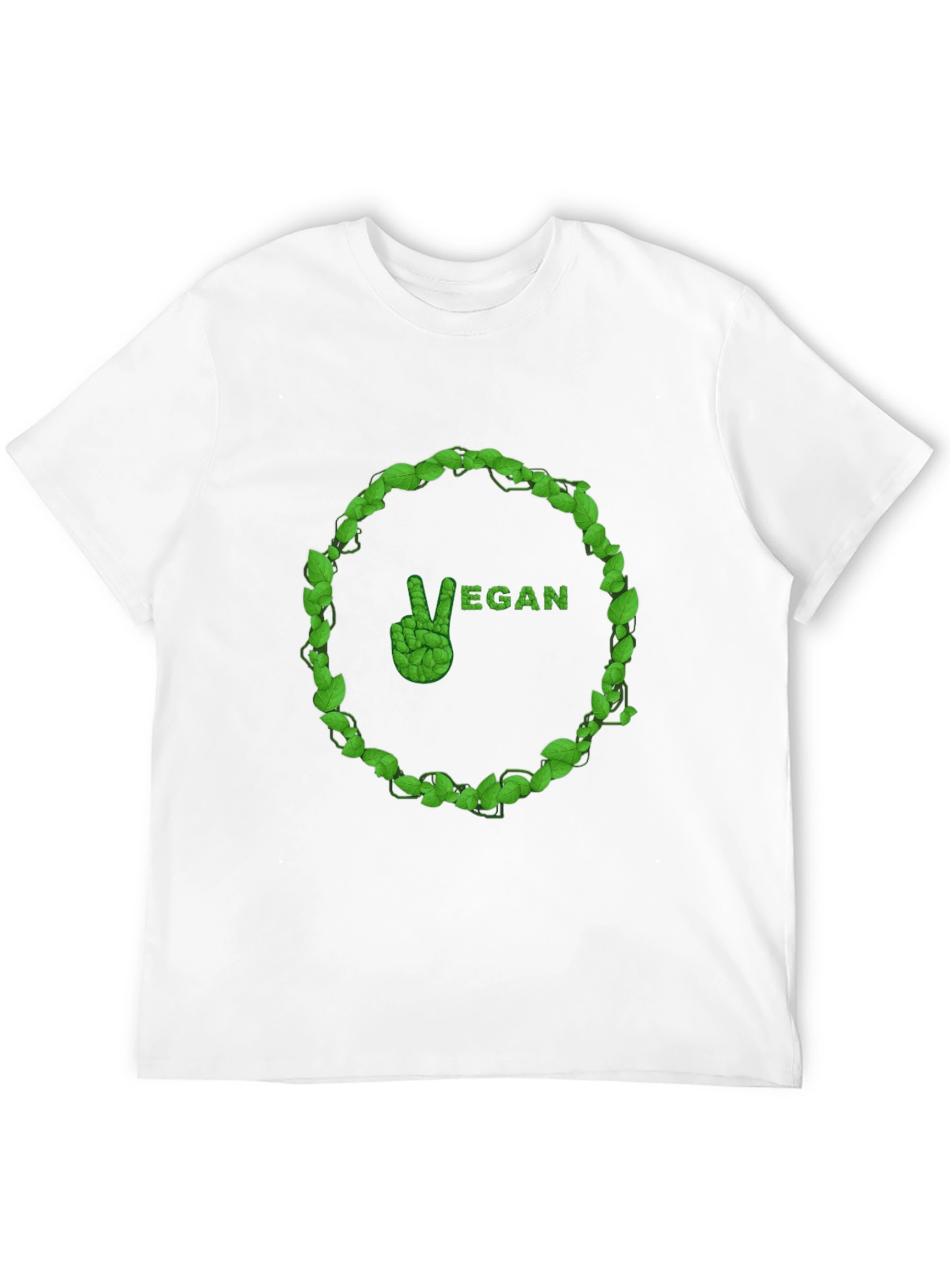 Vegan Peace Sign T-Shirt - Leaf Design