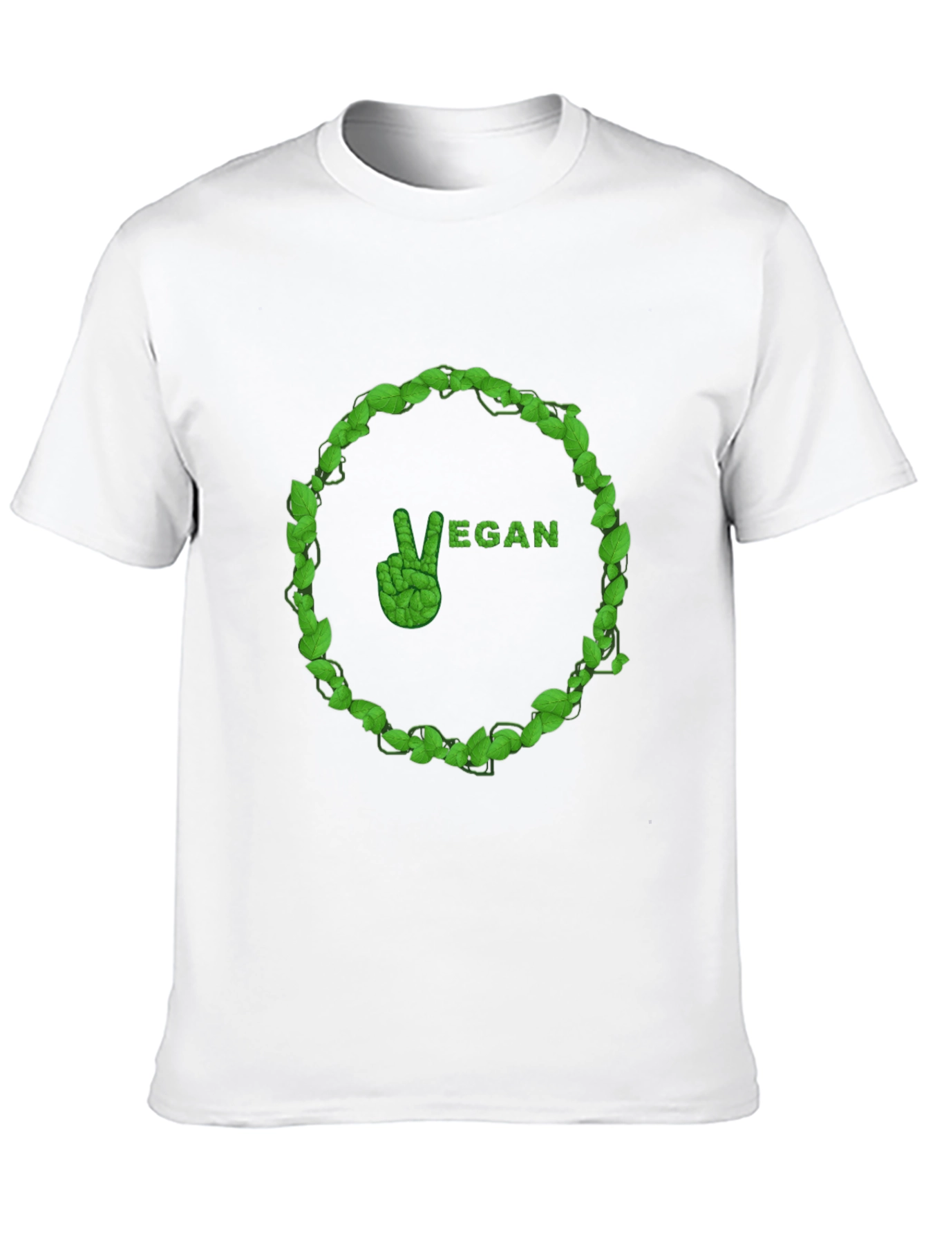 Vegan Peace Sign T-Shirt - Leaf Design