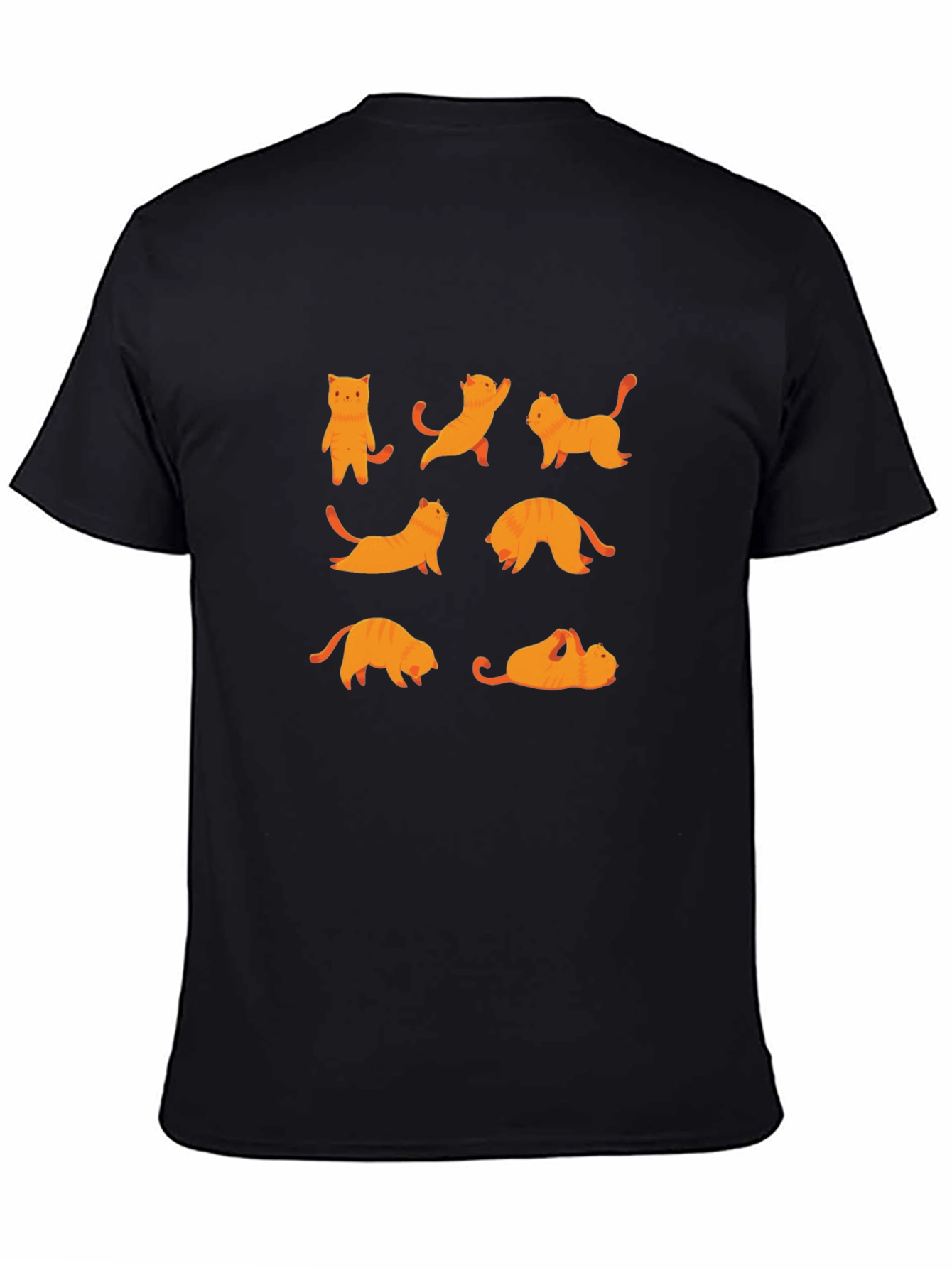 Yoga Cat Graphic Black T-Shirt