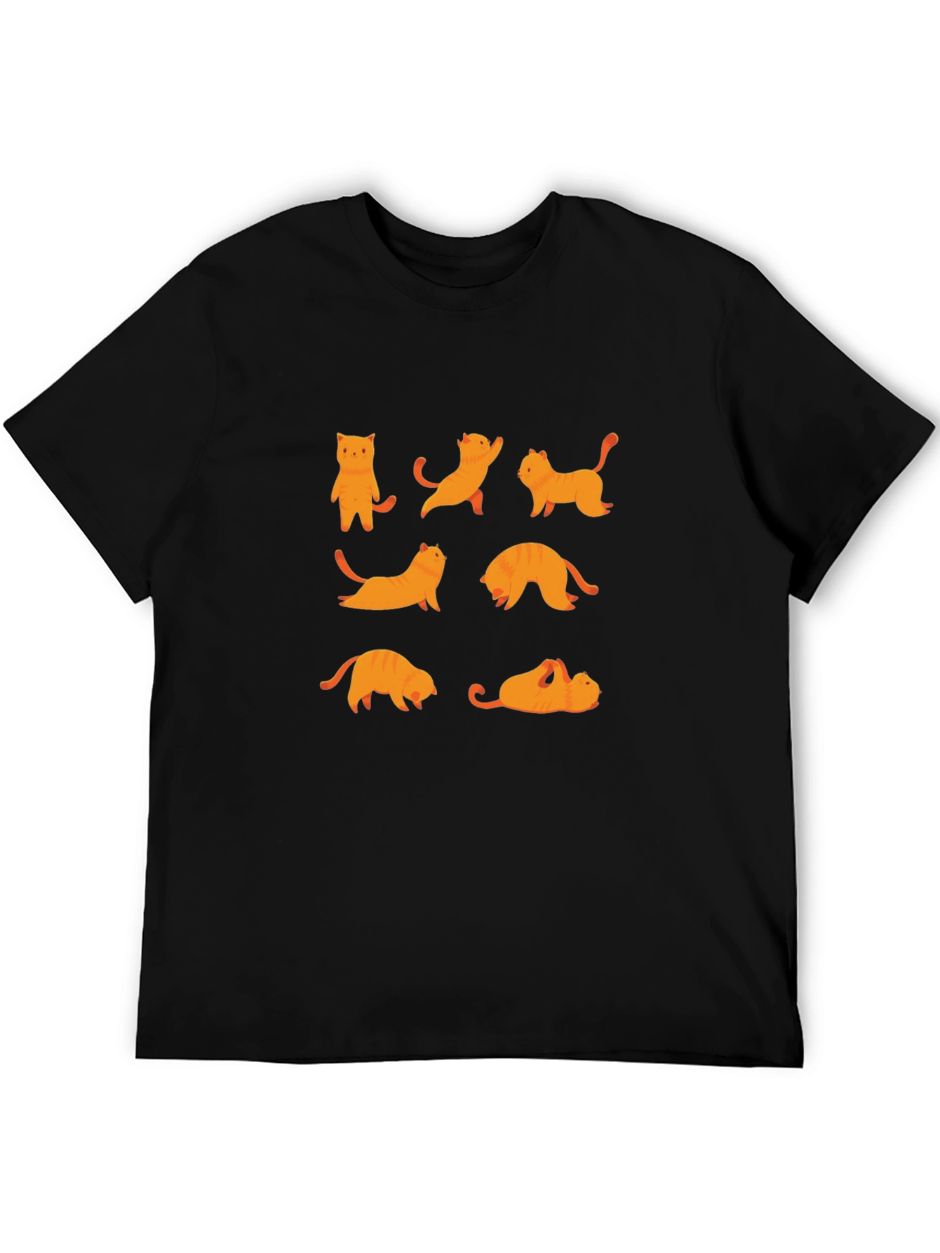 Yoga Cat Graphic Black T-Shirt