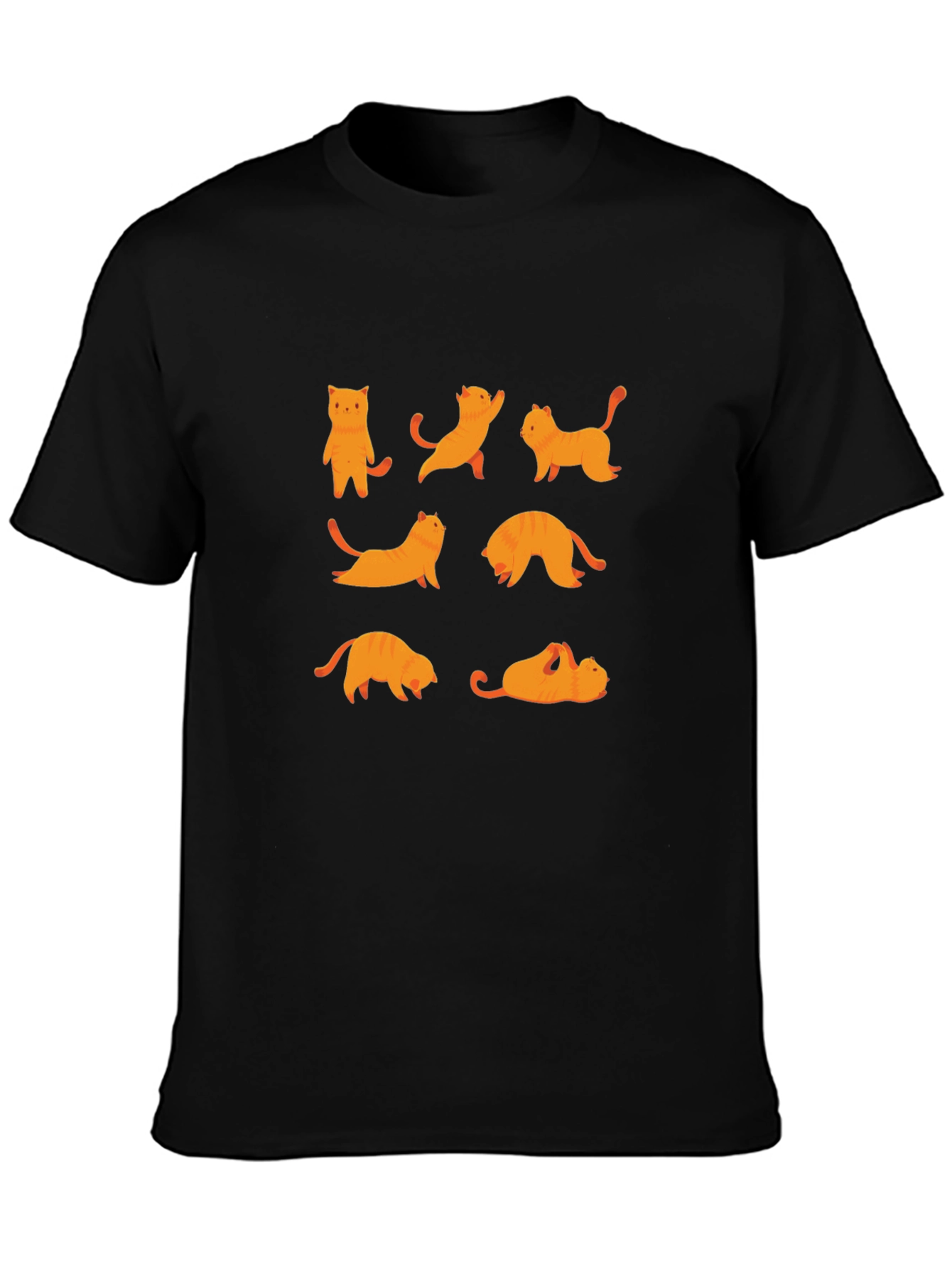 Yoga Cat Graphic Black T-Shirt